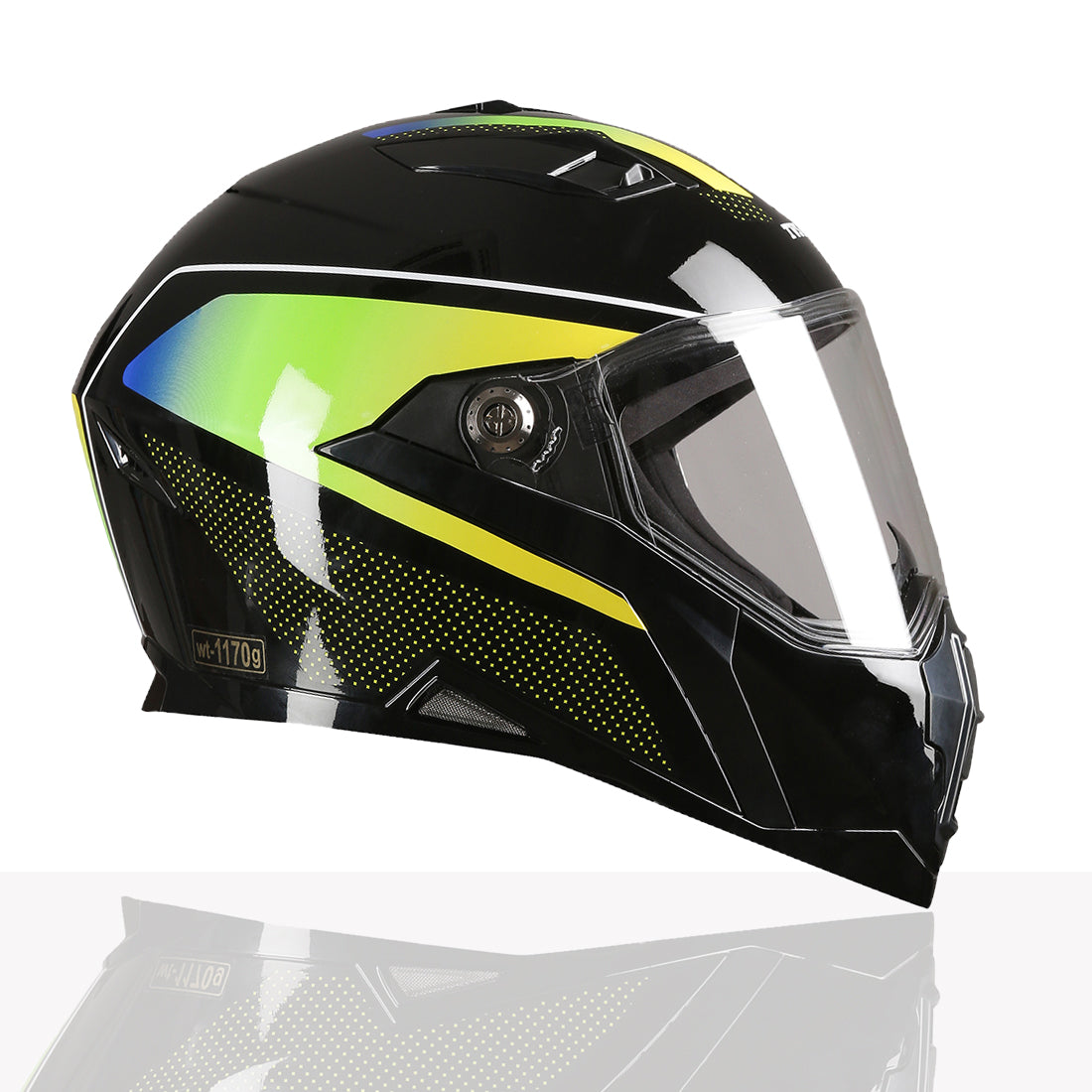 TVS Racing Anti Matter Full Face Helmet for Bike & Motorcycle Riders-DOT & ISI Certified-Lightweight ABS Shell, UV Resistant-Ventilated Comfort Liner, Quick-Release Visor & Chin Strap