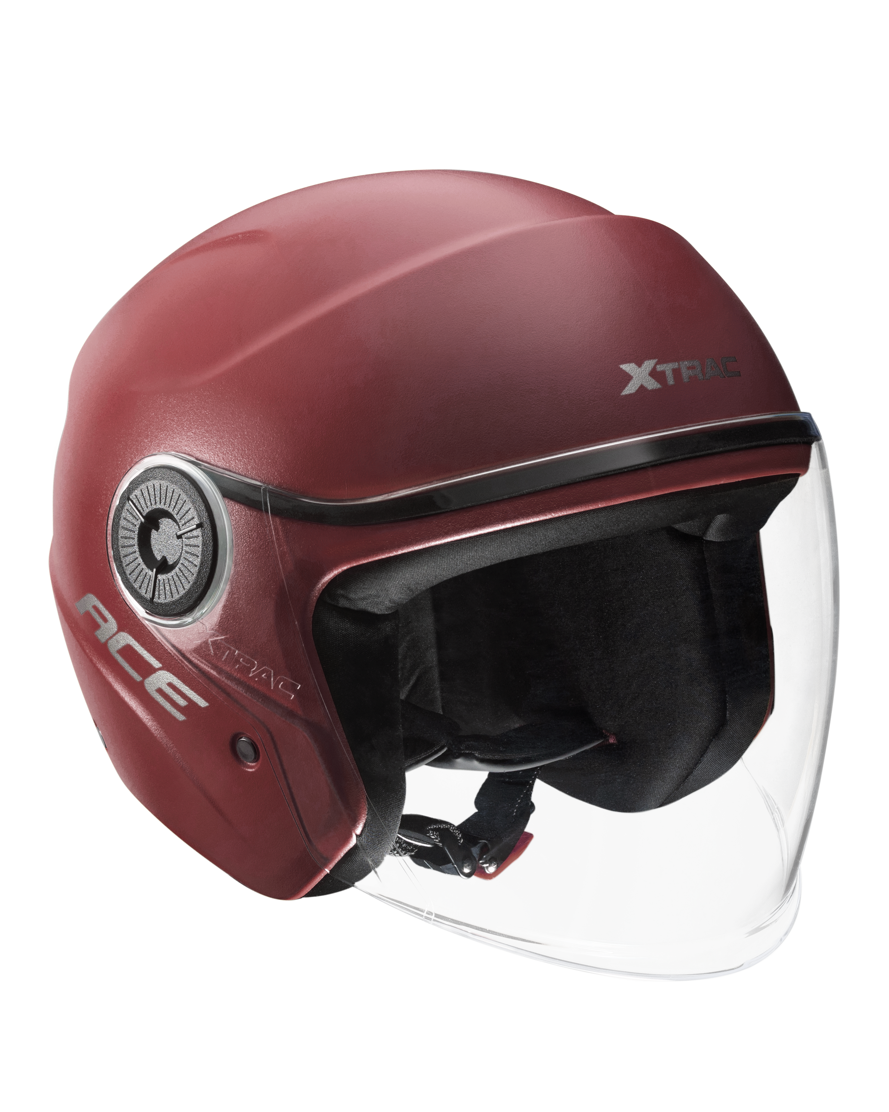 Xtrac Ace Open Face Helmet – ISI Certified Half Face Bike Helmet with ABS Shell, Clear Visor & Comfortable Padding