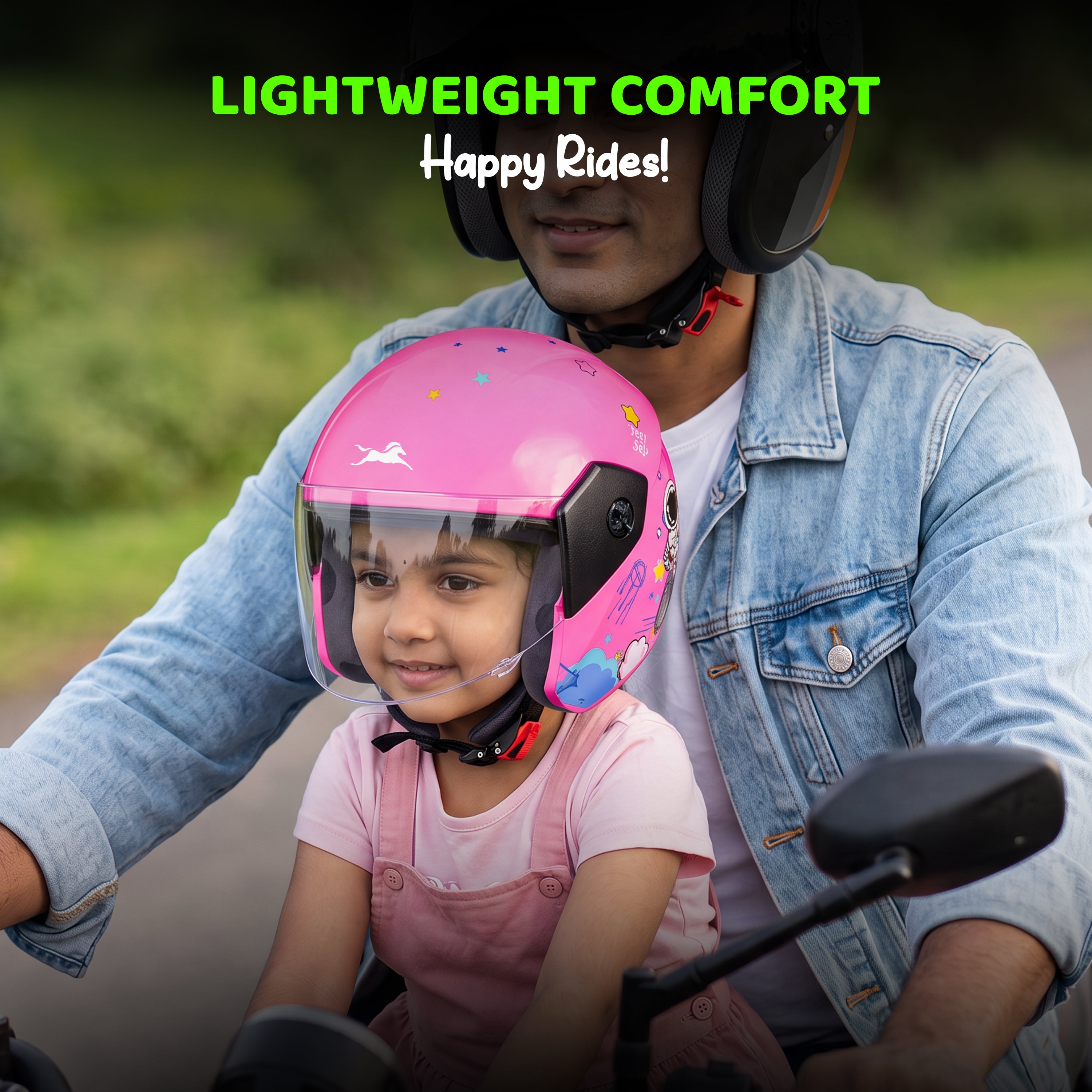 TVS Astro Kids Open Face Helmet – Lightweight, ISI Certified, Comfortable & Durable Helmet for Kids