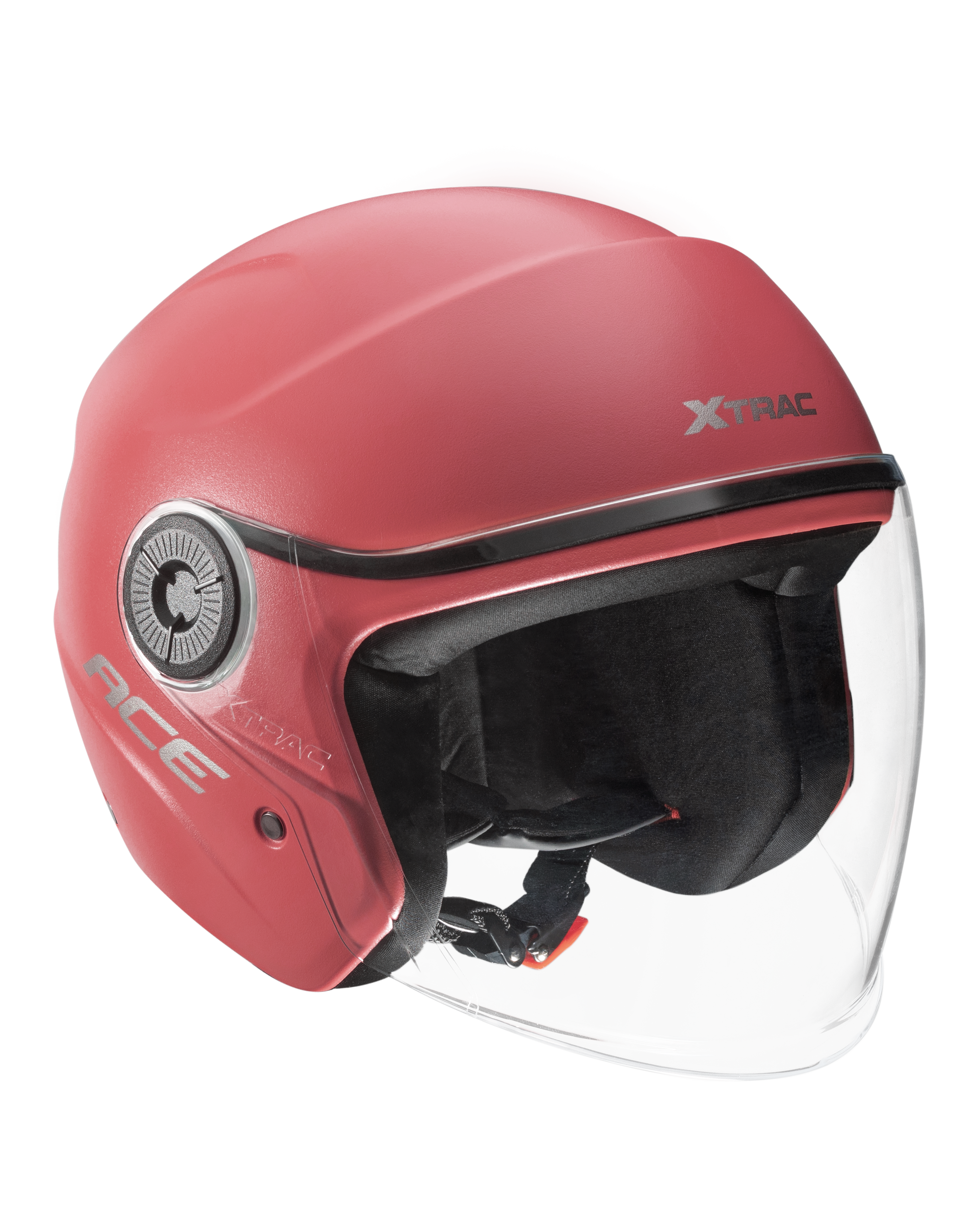 Xtrac Ace Open Face Helmet – ISI Certified Half Face Bike Helmet with ABS Shell, Clear Visor & Comfortable Padding