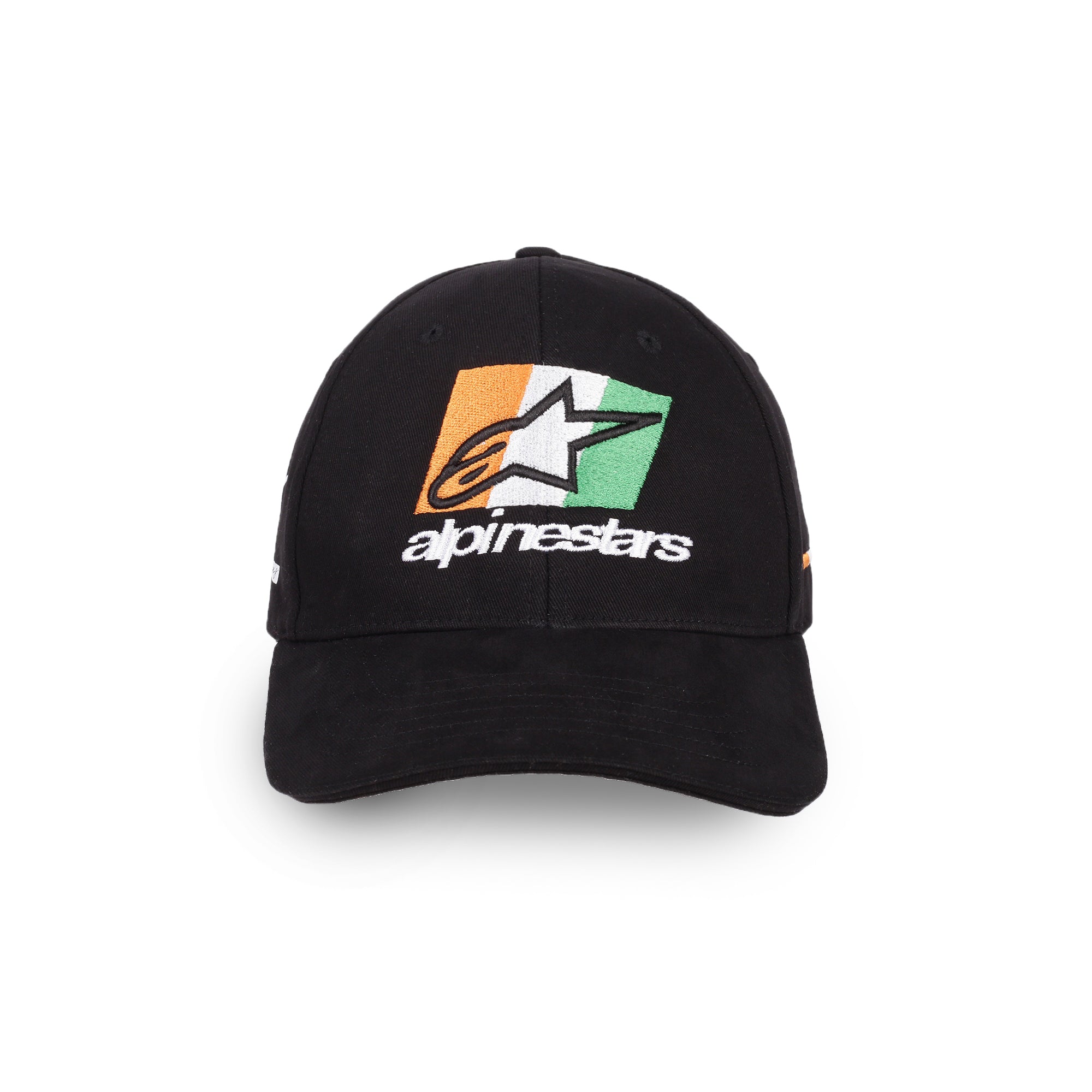 TVS Racing x Alpinestars Cap – 100% Cotton Twill, Breathable & Skin-Friendly Fabric, 6-Panel Design, Adjustable Metal Buckle Closure, Flexible Peak for Sunshade, and Embroidered Branding