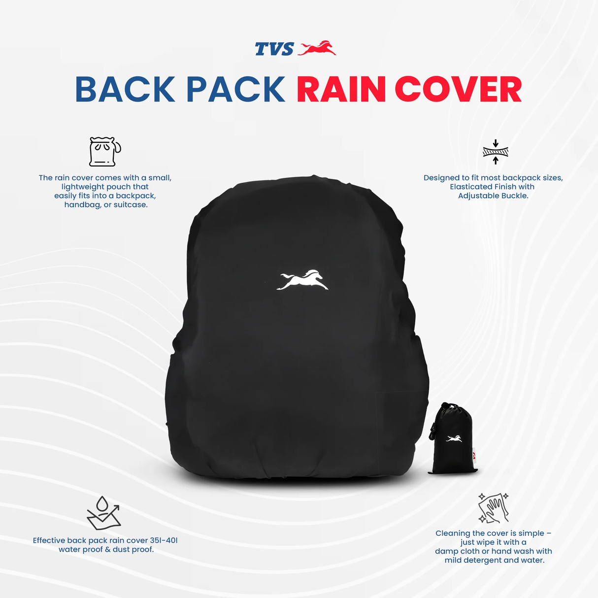 TVS Back Pack Rain Cover