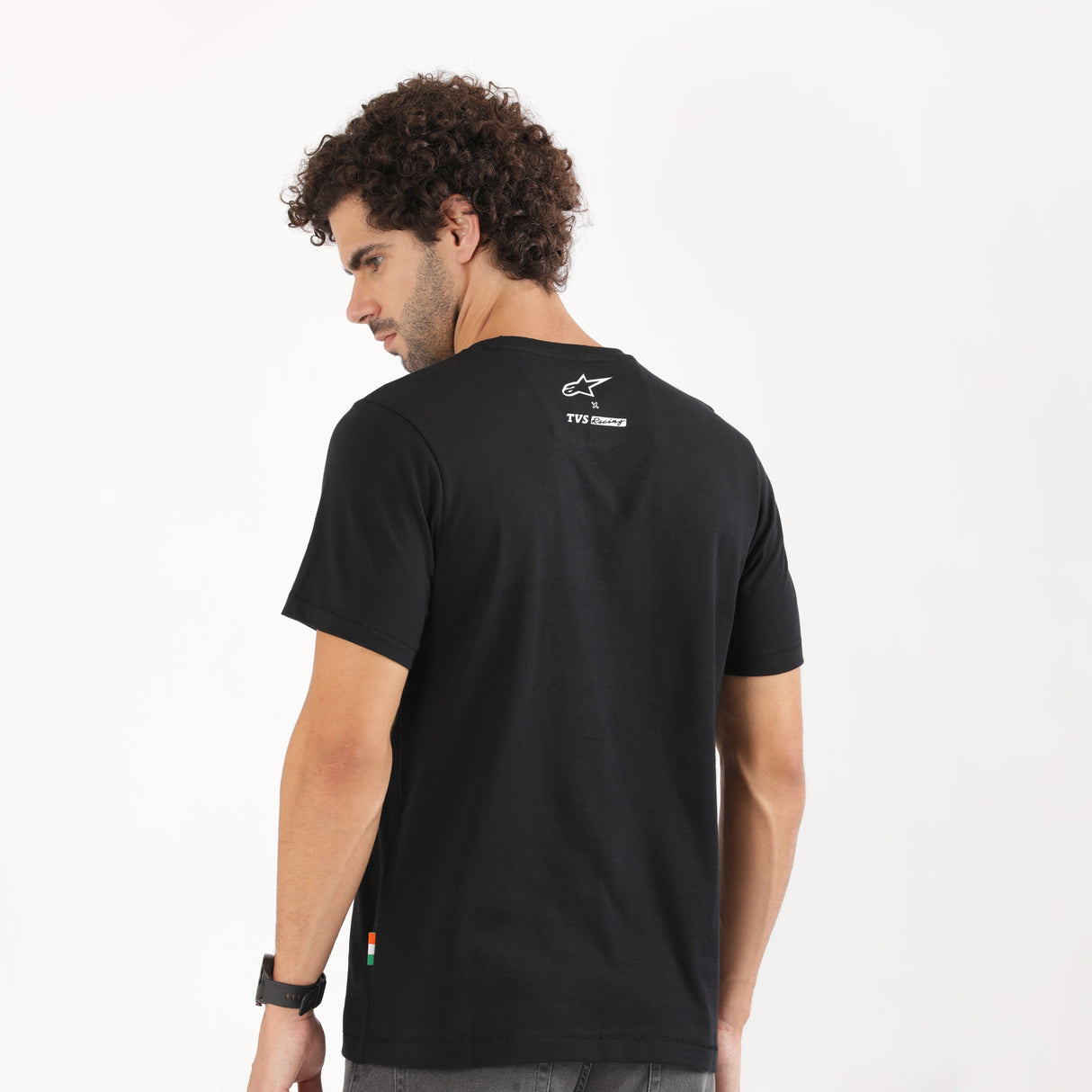 TVS Racing x Alpinestars Crew Neck T-Shirt-100% Soft Combed Cotton, Breathable & Anti-Microbial Fabric, Non-PVC Print, No-Chafe Skin-Friendly Comfort for Racing & Casual Everyday Wear