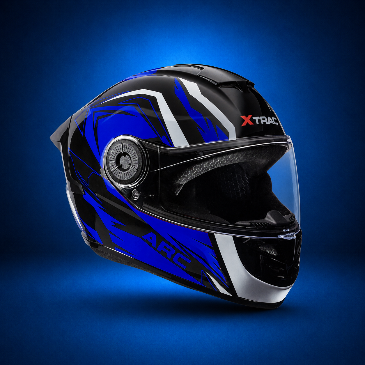 Xtrac Arc Full Face Graphic Helmet | ISI Certified | Lightweight Design, Quick Release Chin Strap