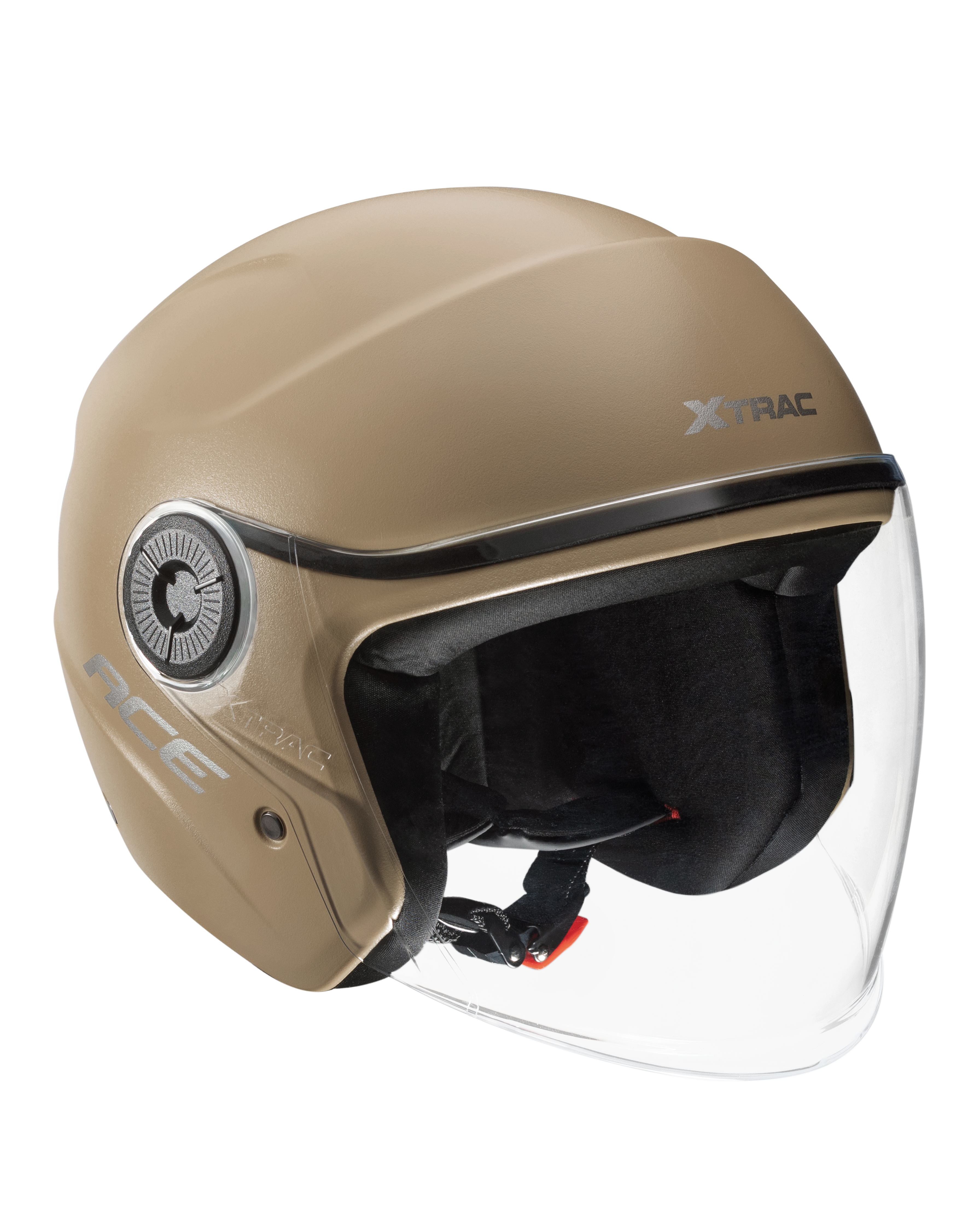 Xtrac Ace Open Face Helmet – ISI Certified Half Face Bike Helmet with ABS Shell, Clear Visor & Comfortable Padding