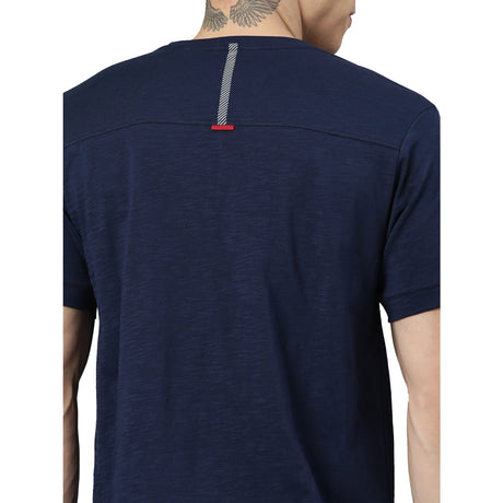 TVSR CREW NECK SOLID SLUB TEE Navy