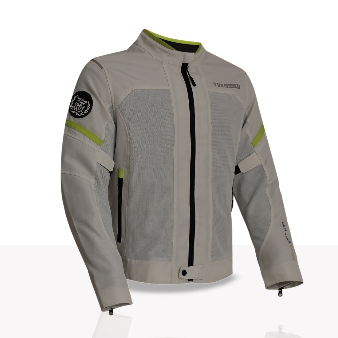 TVS Racing Tech-Core Road Jacket for Men | CE2 armour <5kN at Shoulders Elbows and Back | 600D Chassis | 310gsm Vent Mesh | High-Vis Reflective Tech| YKK zippers | Engineered for bikers