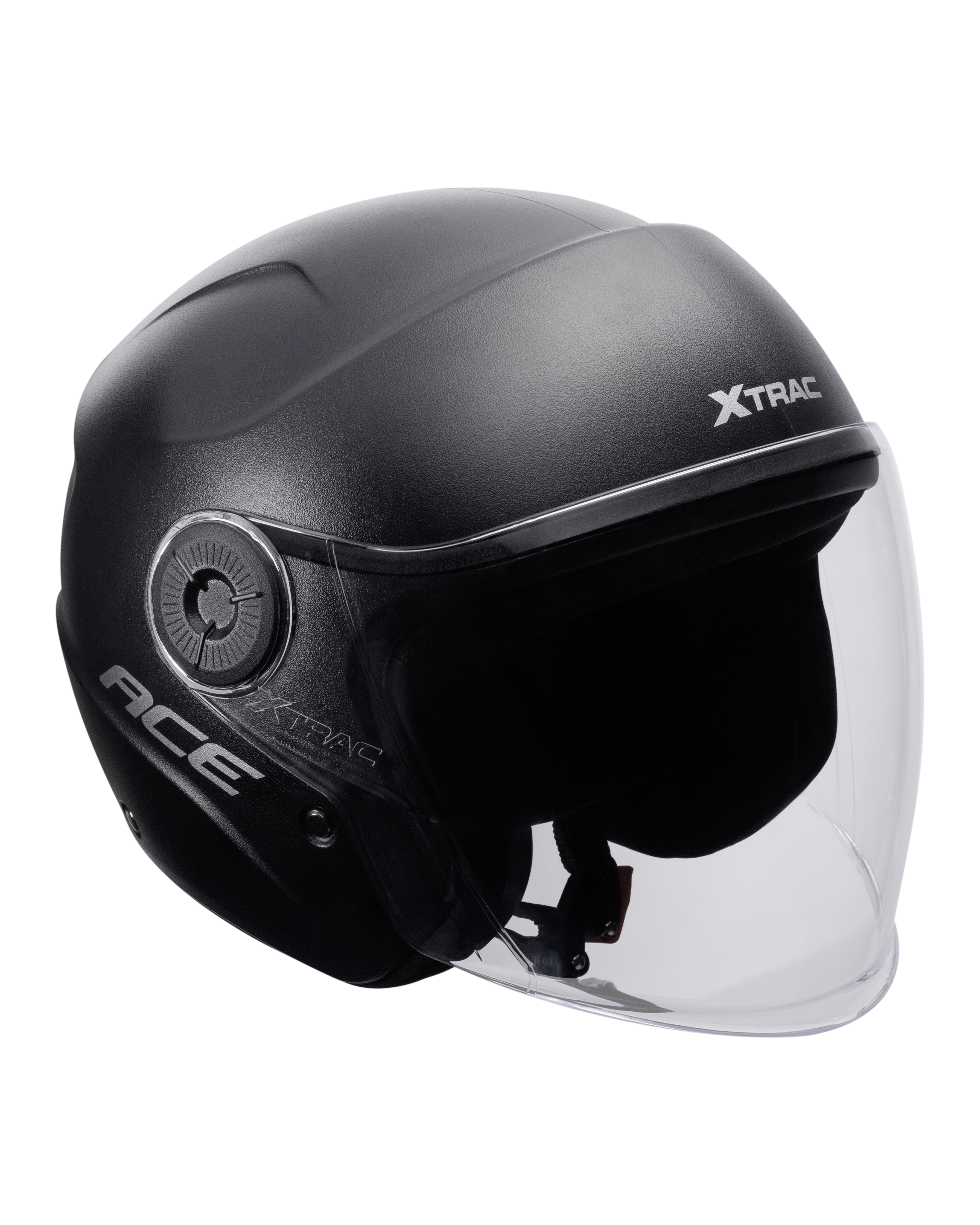 Xtrac Ace Open Face Helmet – ISI Certified Half Face Bike Helmet with ABS Shell, Clear Visor & Comfortable Padding