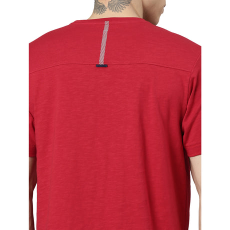 TVSR CREW NECK SOLID SLUB TEE - Red