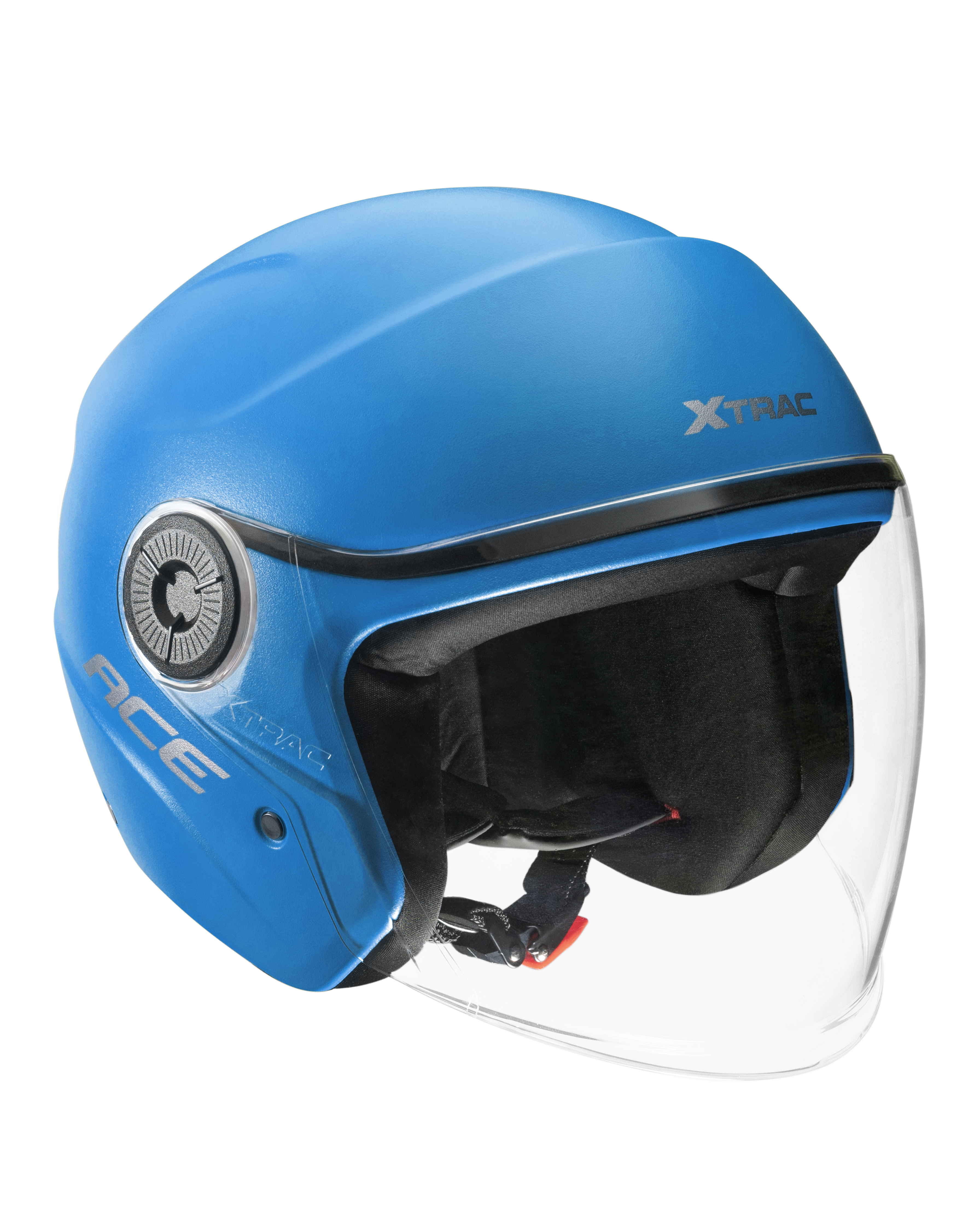 Xtrac Ace Open Face Helmet – ISI Certified Half Face Bike Helmet with ABS Shell, Clear Visor & Comfortable Padding
