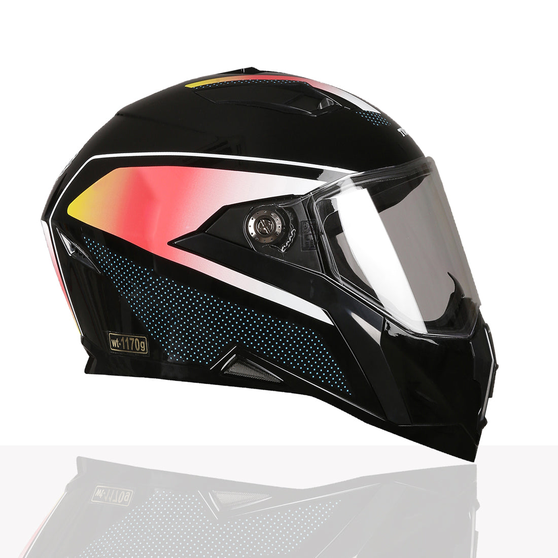 TVS Racing Anti Matter Full Face Helmet for Bike & Motorcycle Riders-DOT & ISI Certified-Lightweight ABS Shell, UV Resistant-Ventilated Comfort Liner, Quick-Release Visor & Chin Strap