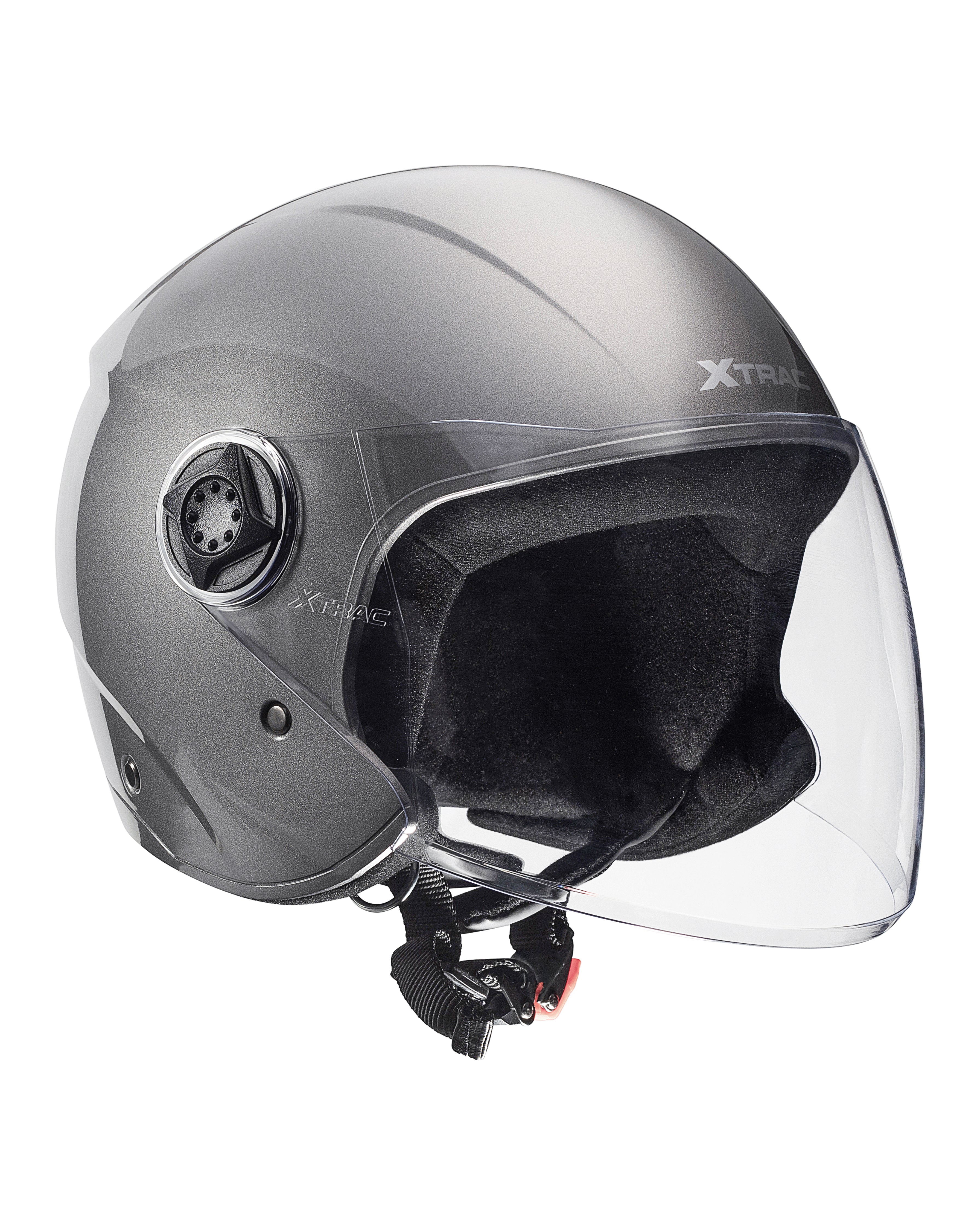 Xtrac Fit ISI Certified Half Face Bike Helmet with Clear Visor | Lightweight Open Face Helmet for Men & Women