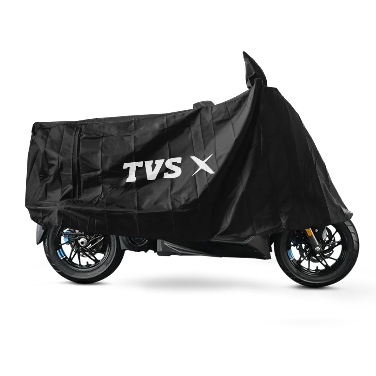 TVS X Vehicle Cover with Mirror Pocket | Rubberised Black | All-Weather Protection
