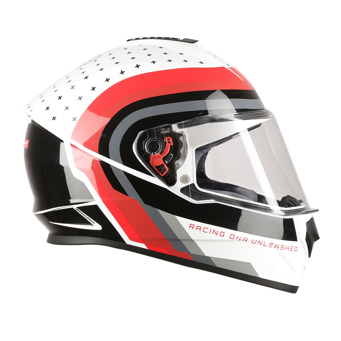 TVS Racing Phantom Series Full Face Dual Visor Helmet for Men | Premium Bike Helmets with ABS Shell, UV Paint | Quick Release System | Aerodynamic Design | DOT & ISI Certified (White)