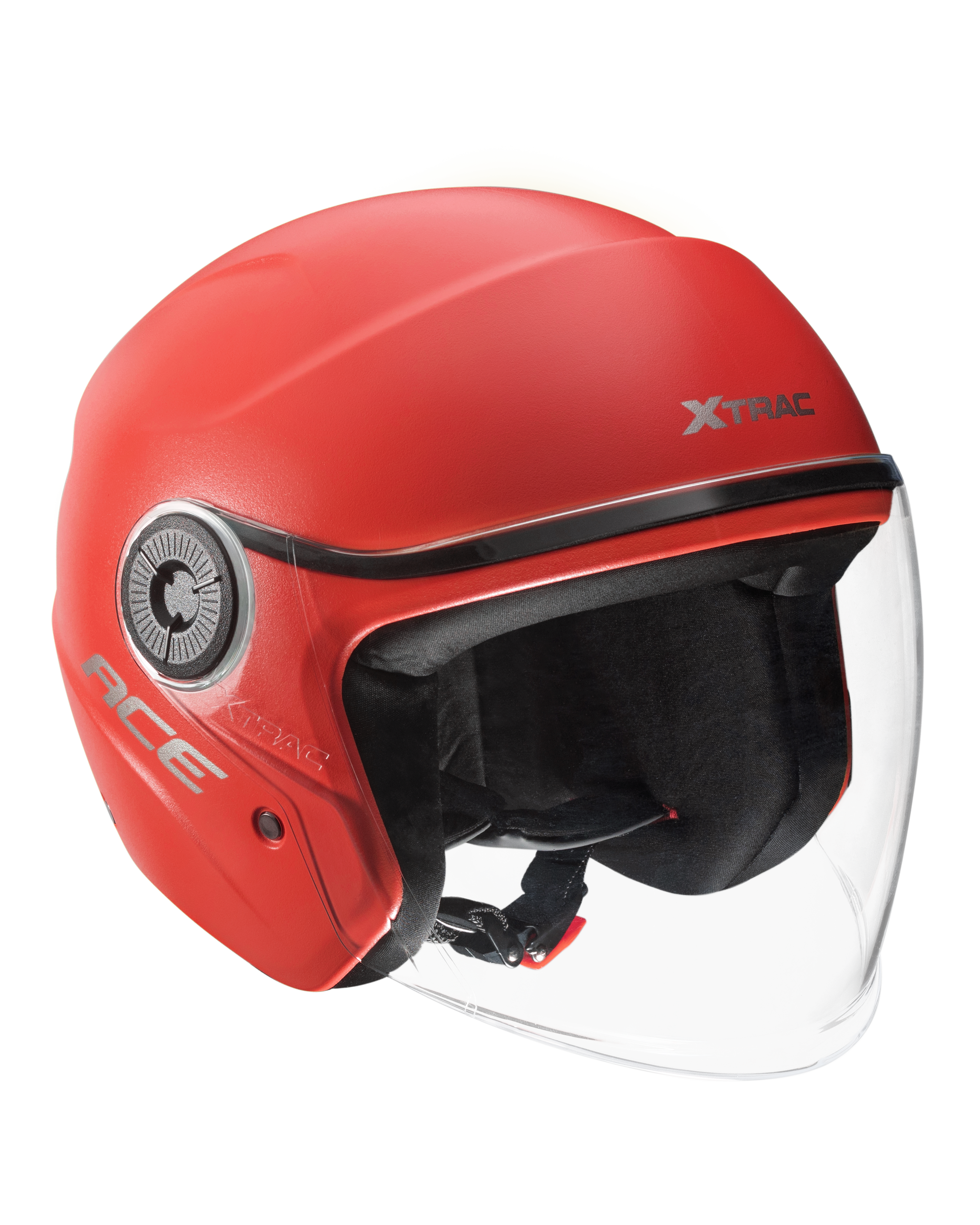 Xtrac Ace Open Face Helmet – ISI Certified Half Face Bike Helmet with ABS Shell, Clear Visor & Comfortable Padding