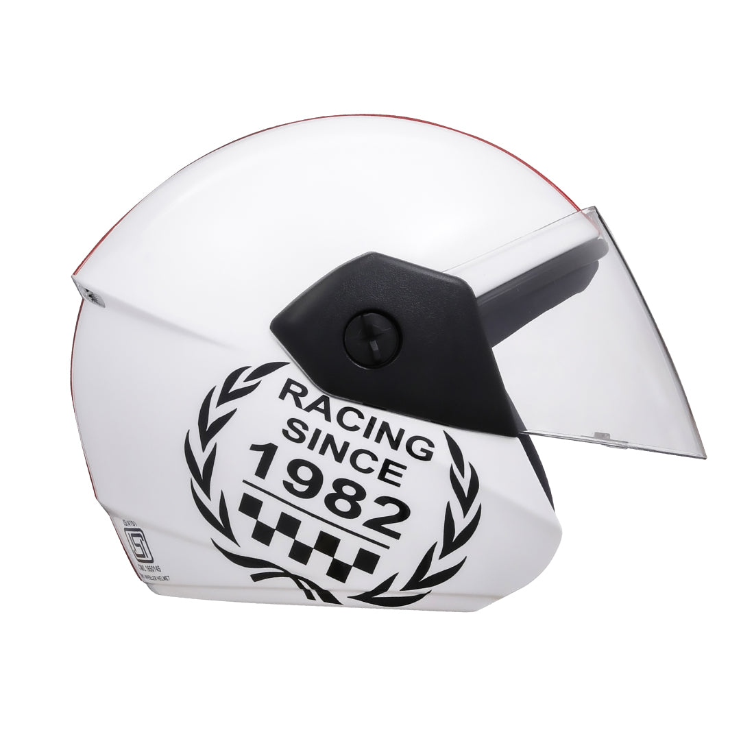 TVS Racing Kids Half Face Helmet, Color: White - ISI Certified