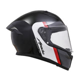 TVS Apache Full Face Helmet | Color: Black, Red & White Strip