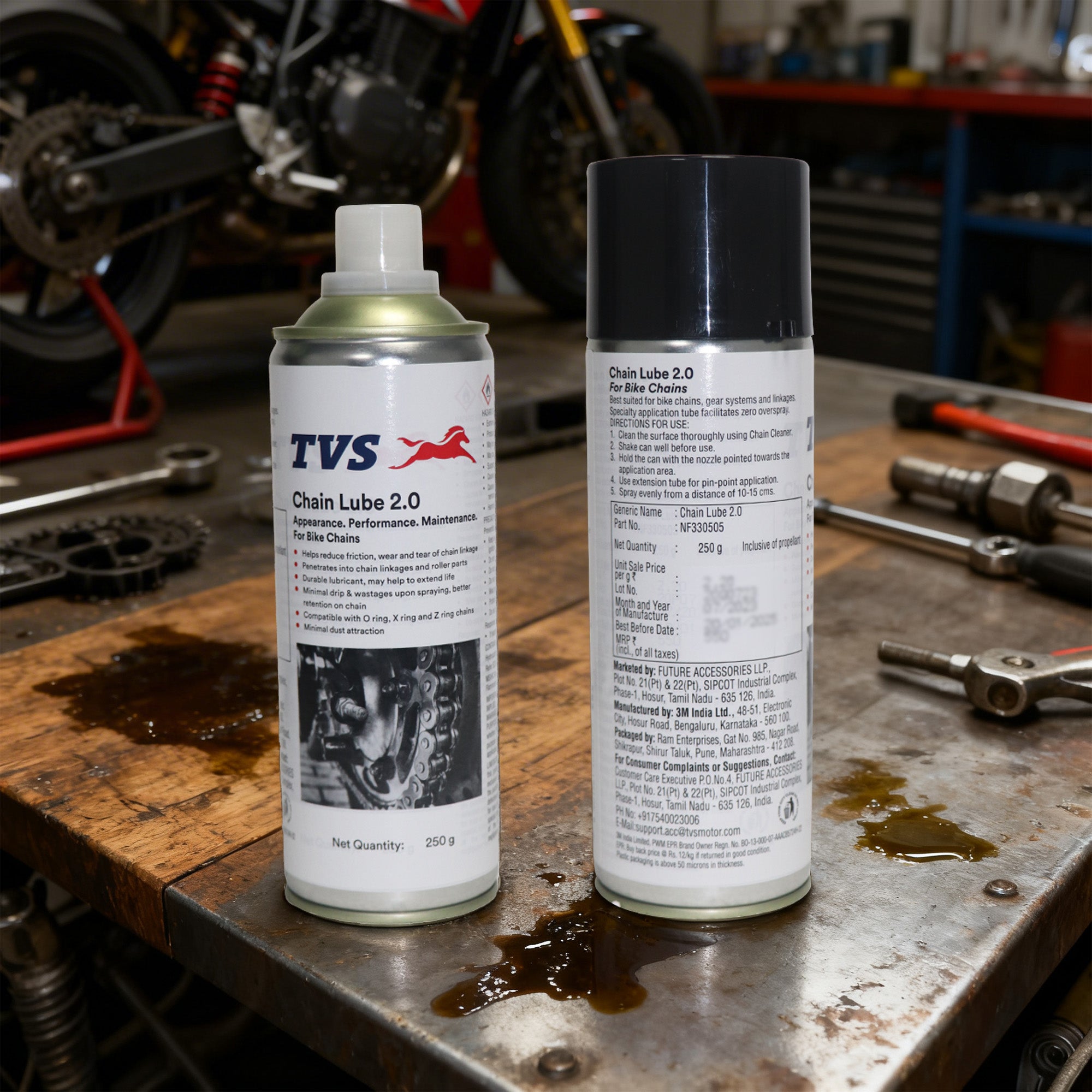TVS Chain Lube 2.0 - 250Gm. | Precision Lubrication for Peak Chain Performance