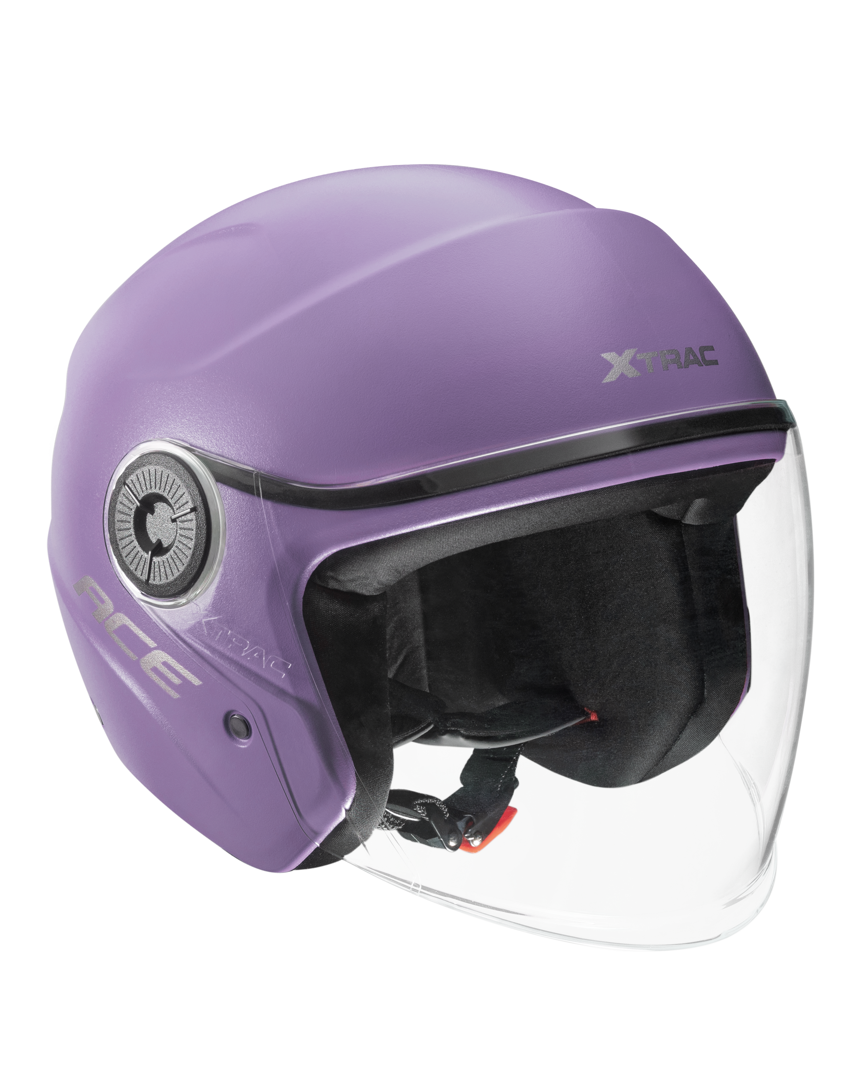 Xtrac Ace Open Face Helmet – ISI Certified Half Face Bike Helmet with ABS Shell, Clear Visor & Comfortable Padding