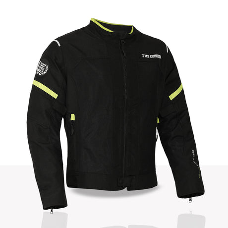 TVS Racing Tech-Core Road Jacket for Men | CE2 armour <5kN at Shoulders Elbows and Back | 600D Chassis | 310gsm Vent Mesh | High-Vis Reflective Tech| YKK zippers | Engineered for bikers