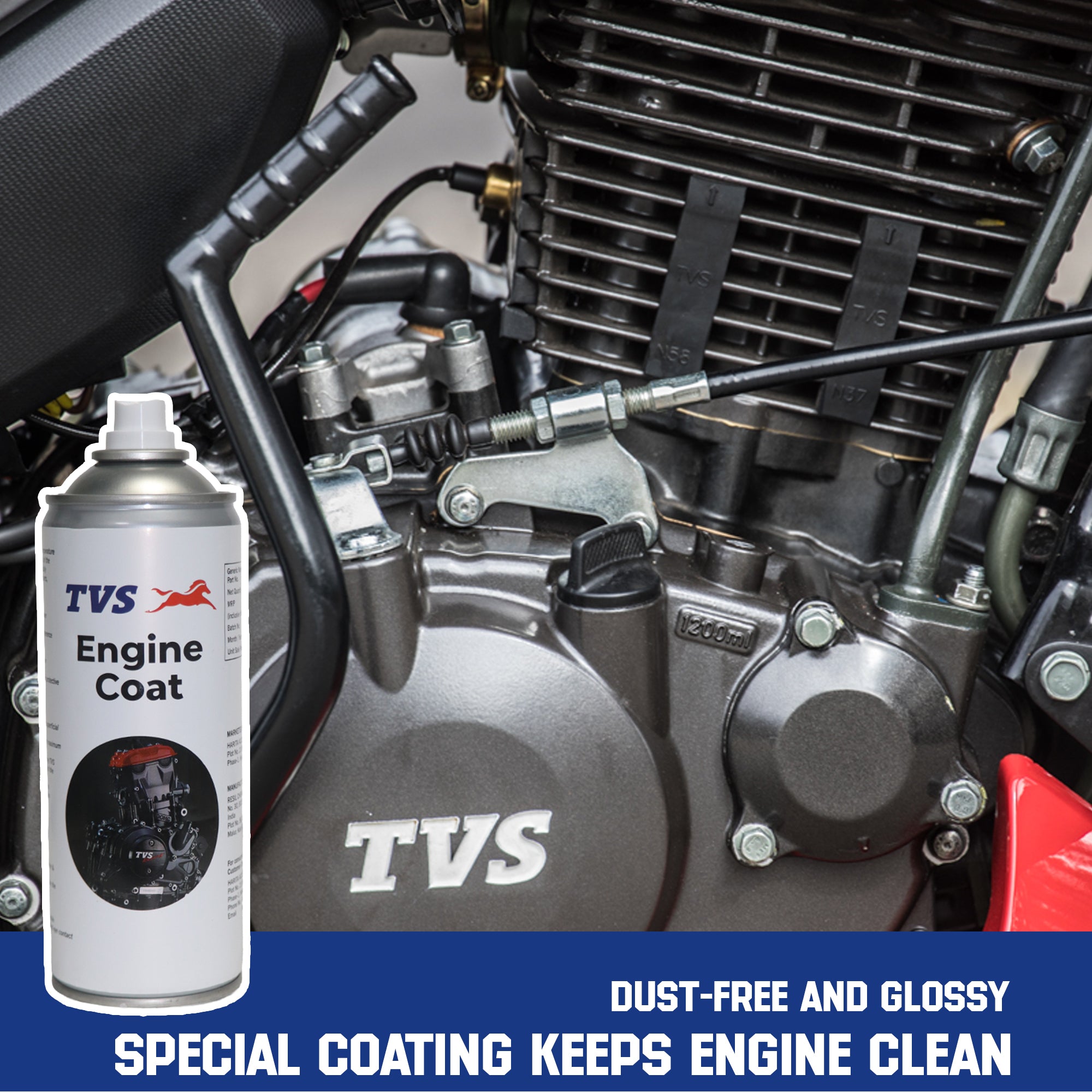 TVS Engine Coat VST 400ml. Protect Your Bike Engine with a Glossy Finish