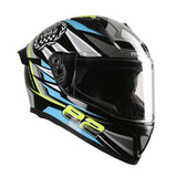 TVS Racing Titan Series Full Face Helmet for Men | Premium Bike Helmets with ABS Shell, UV Paint | Quick Release System | Aerodynamic Design | DOT & ISI Certified (Green)