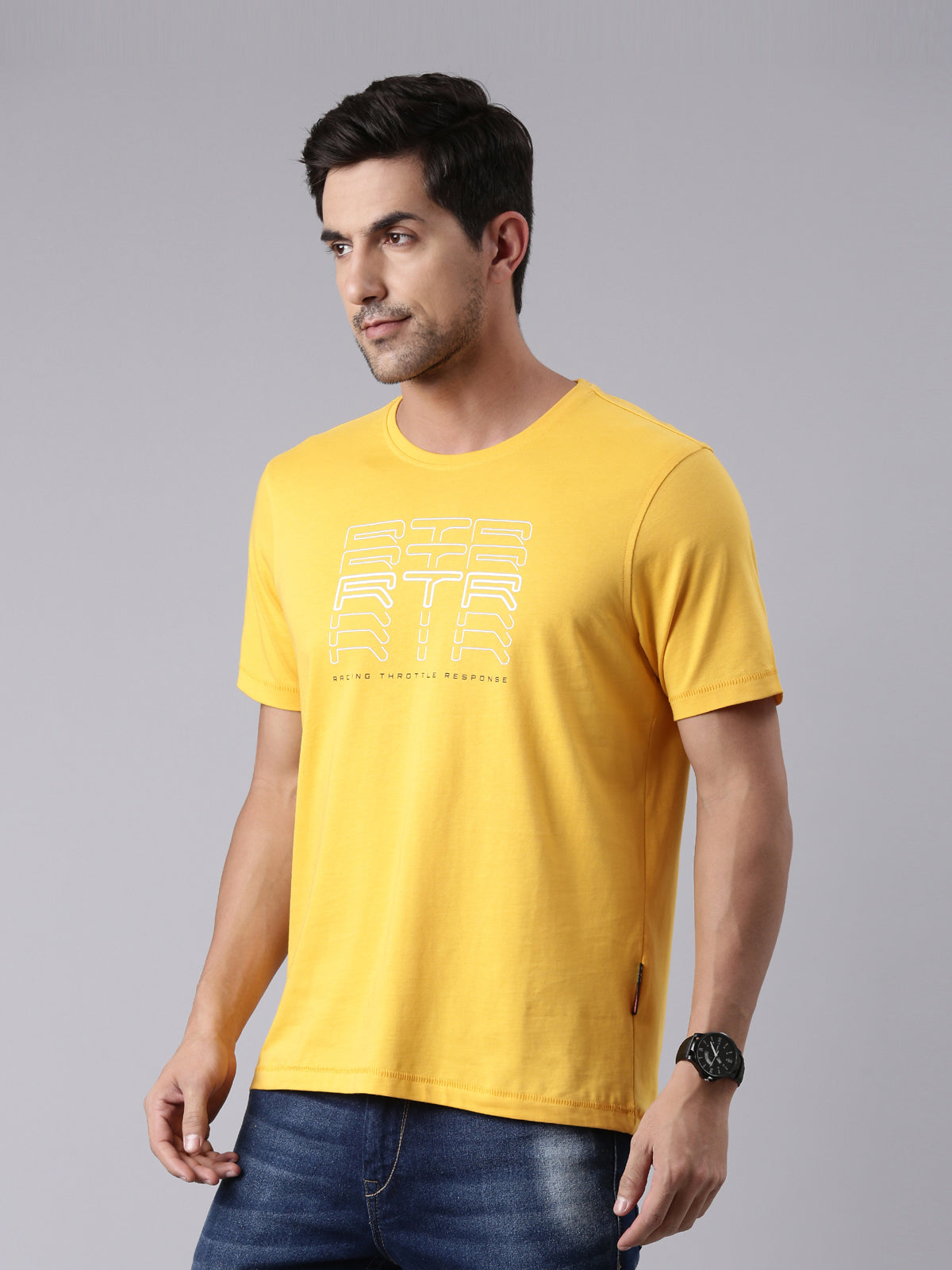 TVS Racing RTR Fury Yellow Crew neck T Shirt Online at Best Prices ...