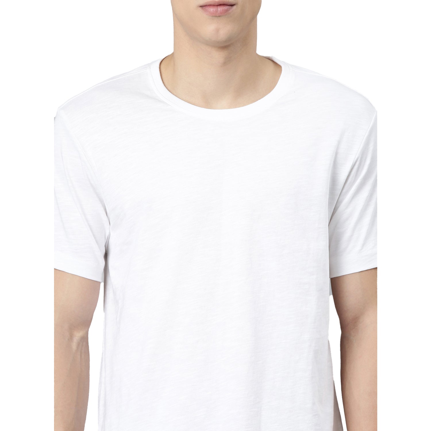 TVSR CREW NECK SOLID SLUB TEE White