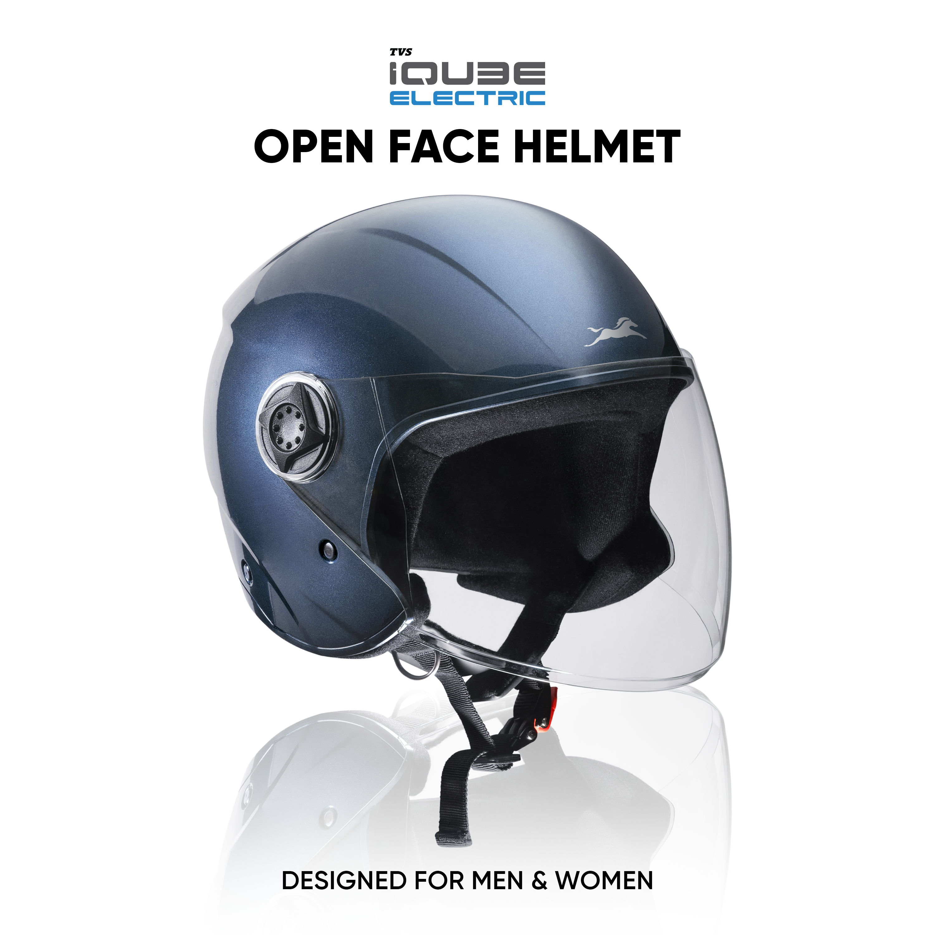 TVS iQube Open Face Helmet | ISI Certified, Lightweight & Comfortable Design
