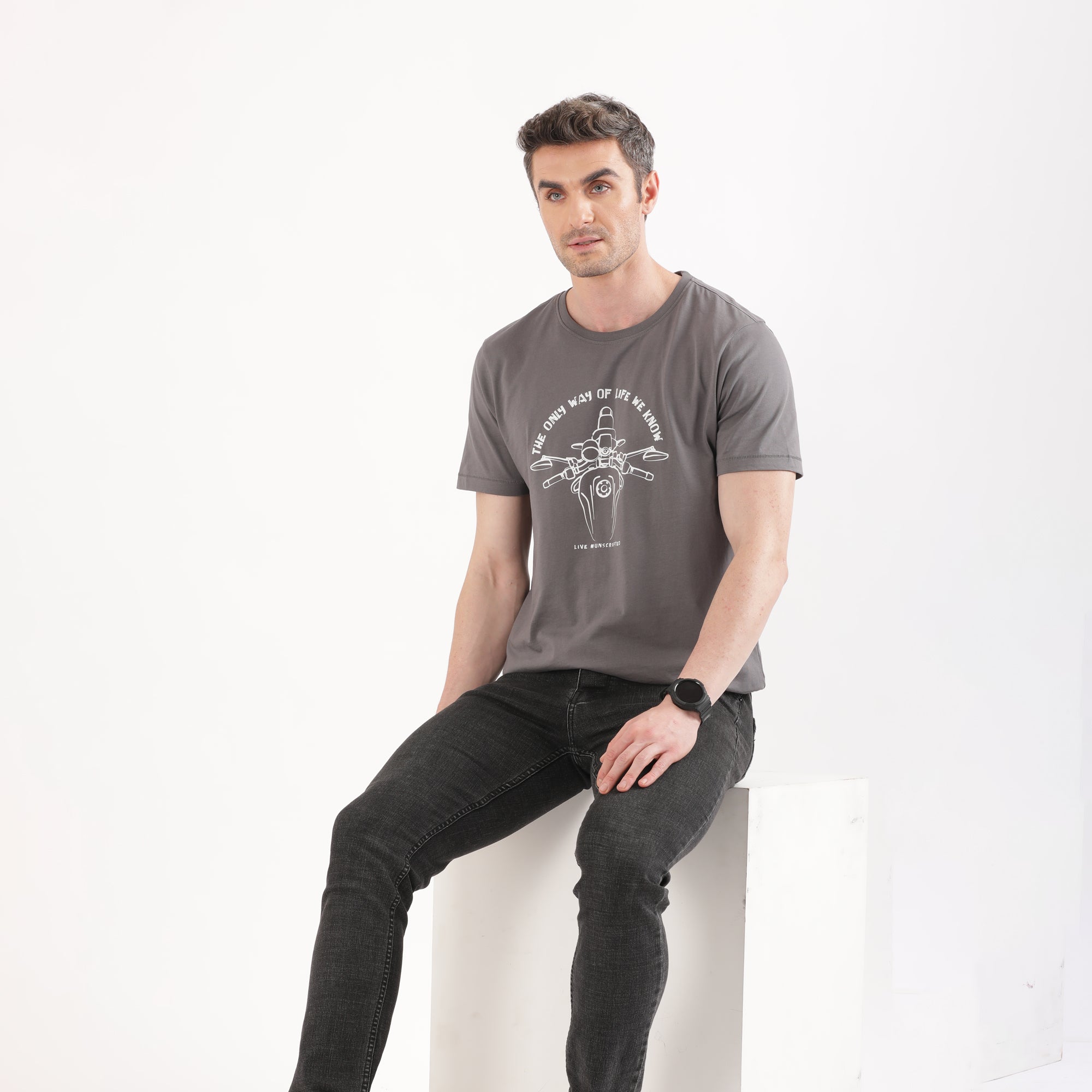 TVS Originals Collection Crew Neck T-Shirt – Bold Street Style, 100% Pure Cotton, Ultra-Soft Comfort, Breathable Anti-Odor Fabric, Skin-Friendly & Long-Lasting Durability for Riders