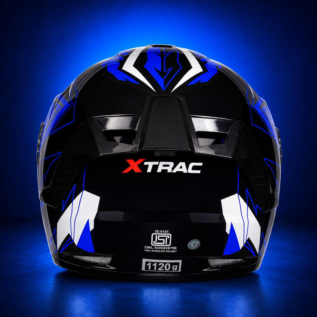 Xtrac Arc Full Face Graphic Helmet | ISI Certified | Lightweight Design, Quick Release Chin Strap