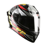 TVS Racing Titan Series Full Face Helmet for Men | Premium Bike Helmets with ABS Shell, UV Paint | Quick Release System | Aerodynamic Design | DOT & ISI Certified (Red)