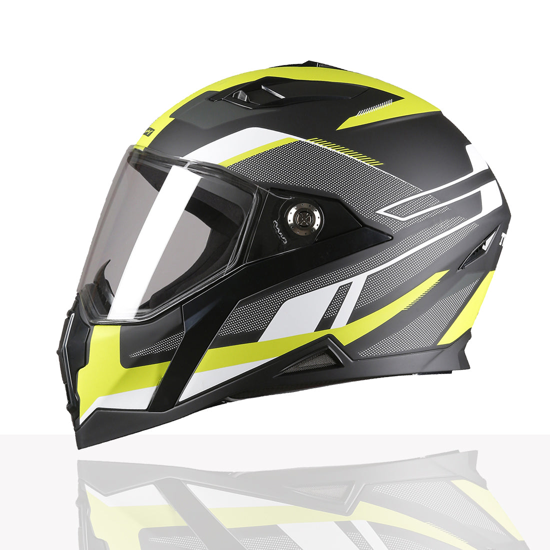 TVS Racing Anti Matter Full Face Helmet for Bike & Motorcycle Riders-DOT & ISI Certified-Lightweight ABS Shell, UV Resistant-Ventilated Comfort Liner, Quick-Release Visor & Chin Strap