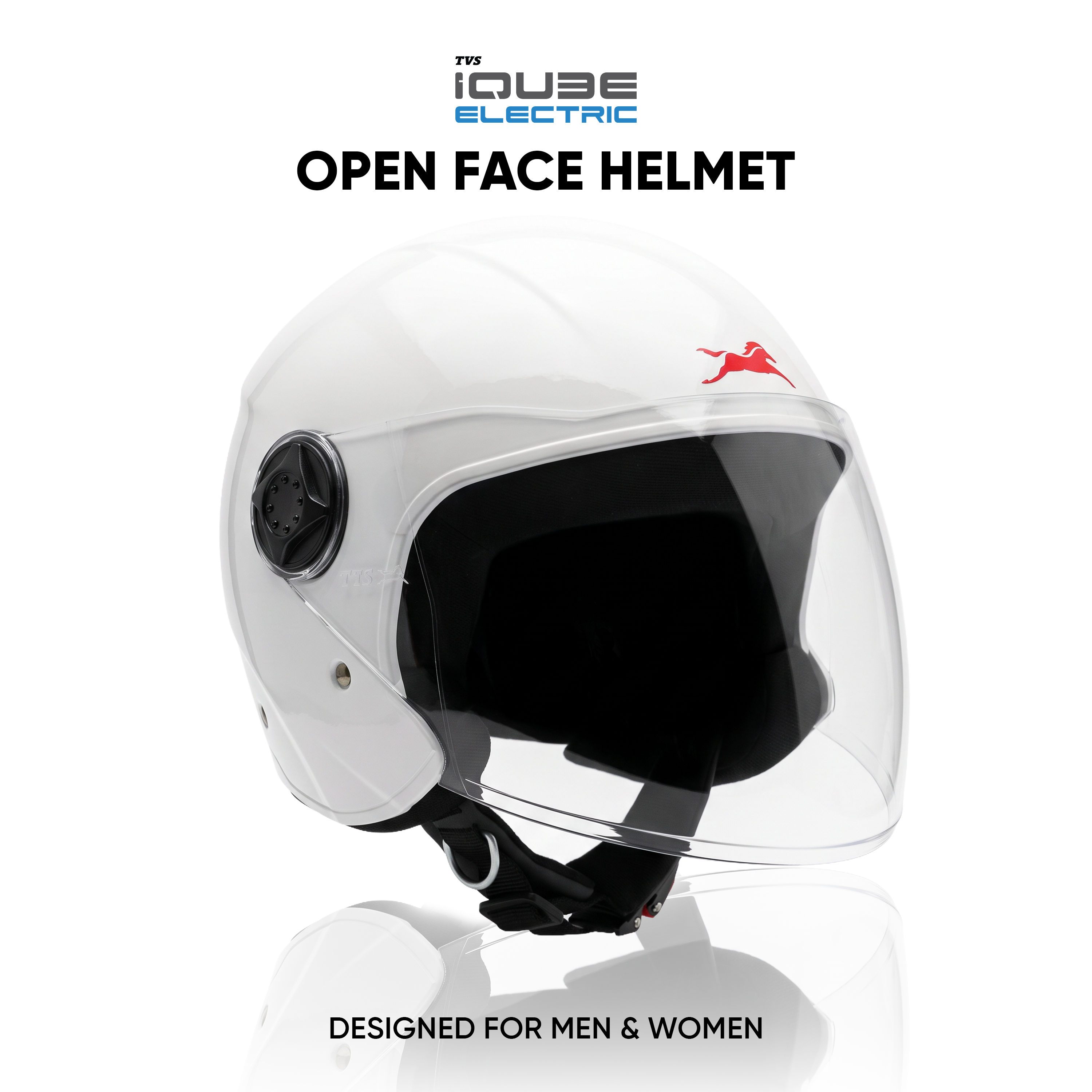 TVS iQube Open Face Helmet | ISI Certified, Lightweight & Comfortable Design