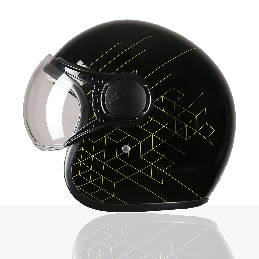 TVS Downtown Open Face Helmet – Stylish & Safe Half Face Helmet for Riders | ISI & DOT Certified | Premium Protection for Men & Women | Comfortable, Durable & Lightweight Design with Visor (Black)