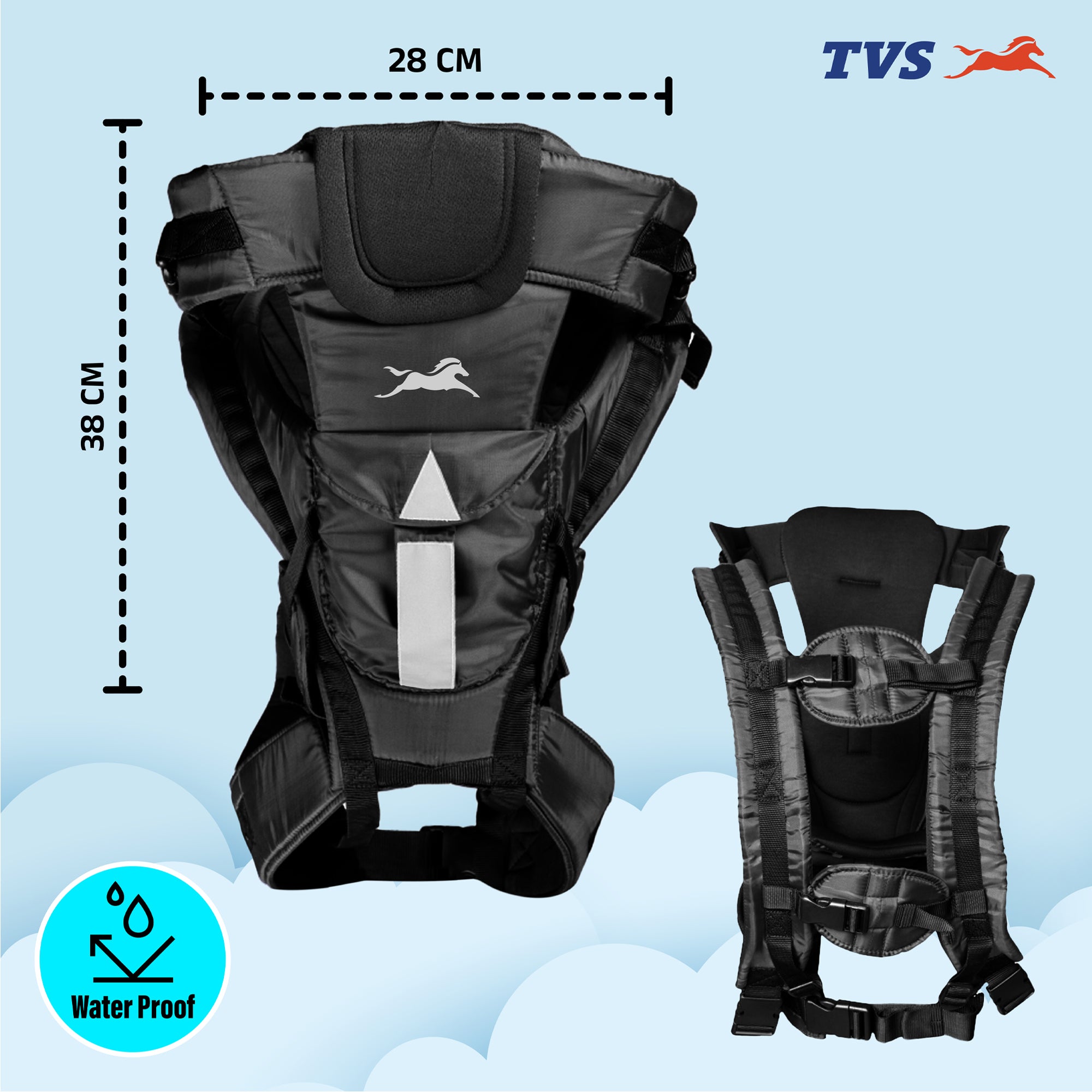 TVS Kids Safety Belt/Toddler Carrier-Black