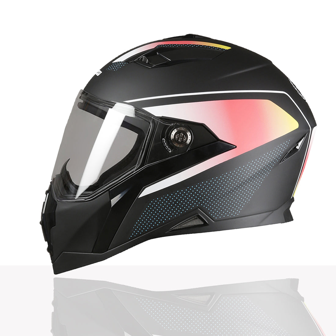 TVS Racing Anti Matter Full Face Helmet for Bike & Motorcycle Riders-DOT & ISI Certified-Lightweight ABS Shell, UV Resistant-Ventilated Comfort Liner, Quick-Release Visor & Chin Strap