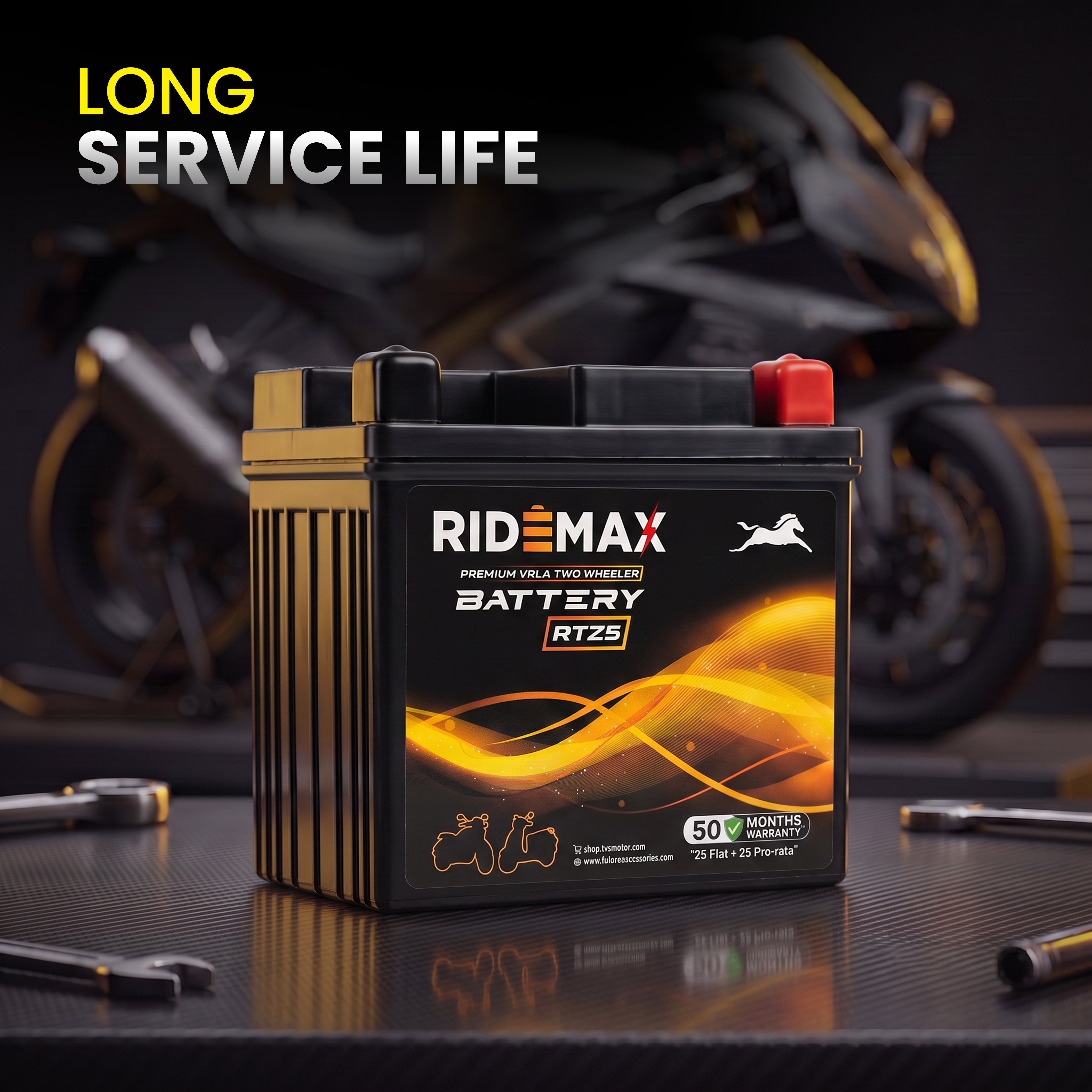 RideMax Premium VRLA 12 Volt Two Wheeler Battery RTZ5