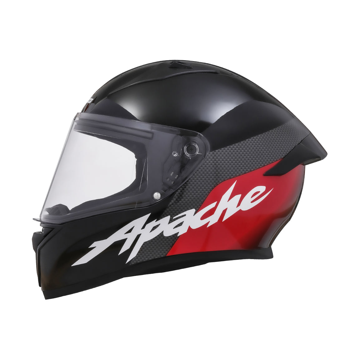 TVS Apache Full Face Helmet - Color: Black and Red