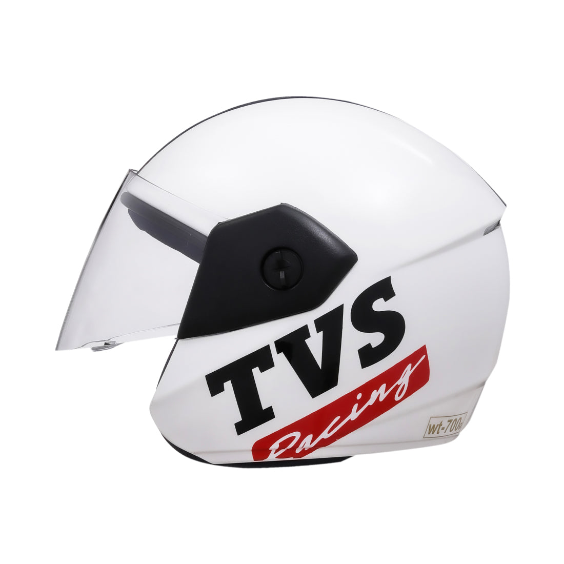 TVS Racing Kids Half Face Helmet, Color: White - ISI Certified