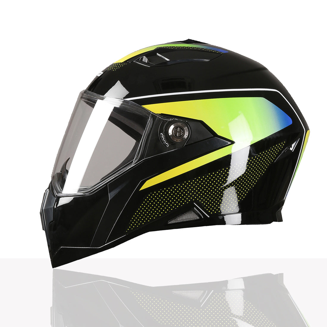 TVS Racing Anti Matter Full Face Helmet for Bike & Motorcycle Riders-DOT & ISI Certified-Lightweight ABS Shell, UV Resistant-Ventilated Comfort Liner, Quick-Release Visor & Chin Strap