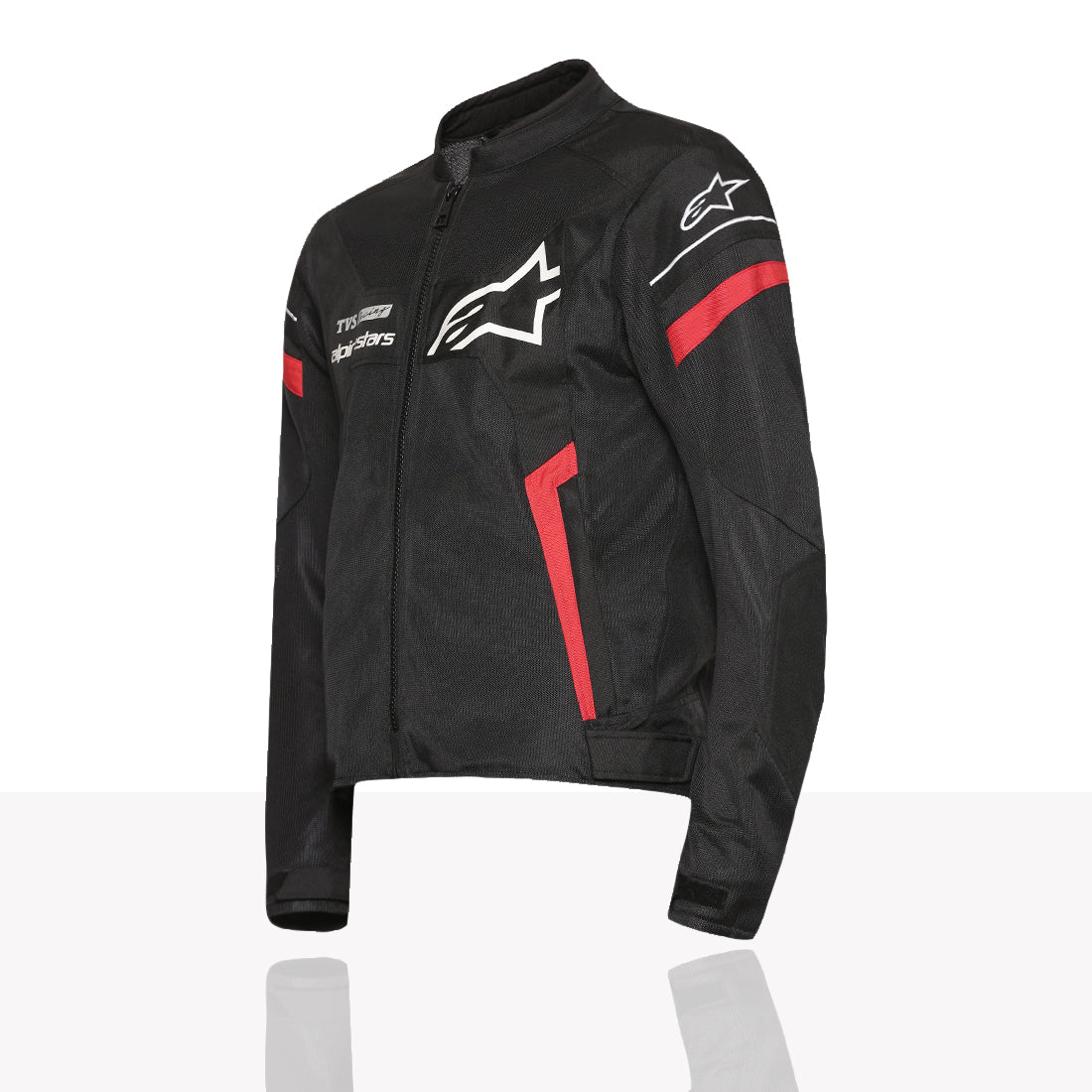 TVS Racing x Alpinestars Riding Jacket with CE Level 2 Nucleon Plasma Armor, 600D Abrasion Resistant Shell, Breathable Mesh Panels, Reflective Visibility, Pre Curved Sleeves Motorcycle Protective Gear