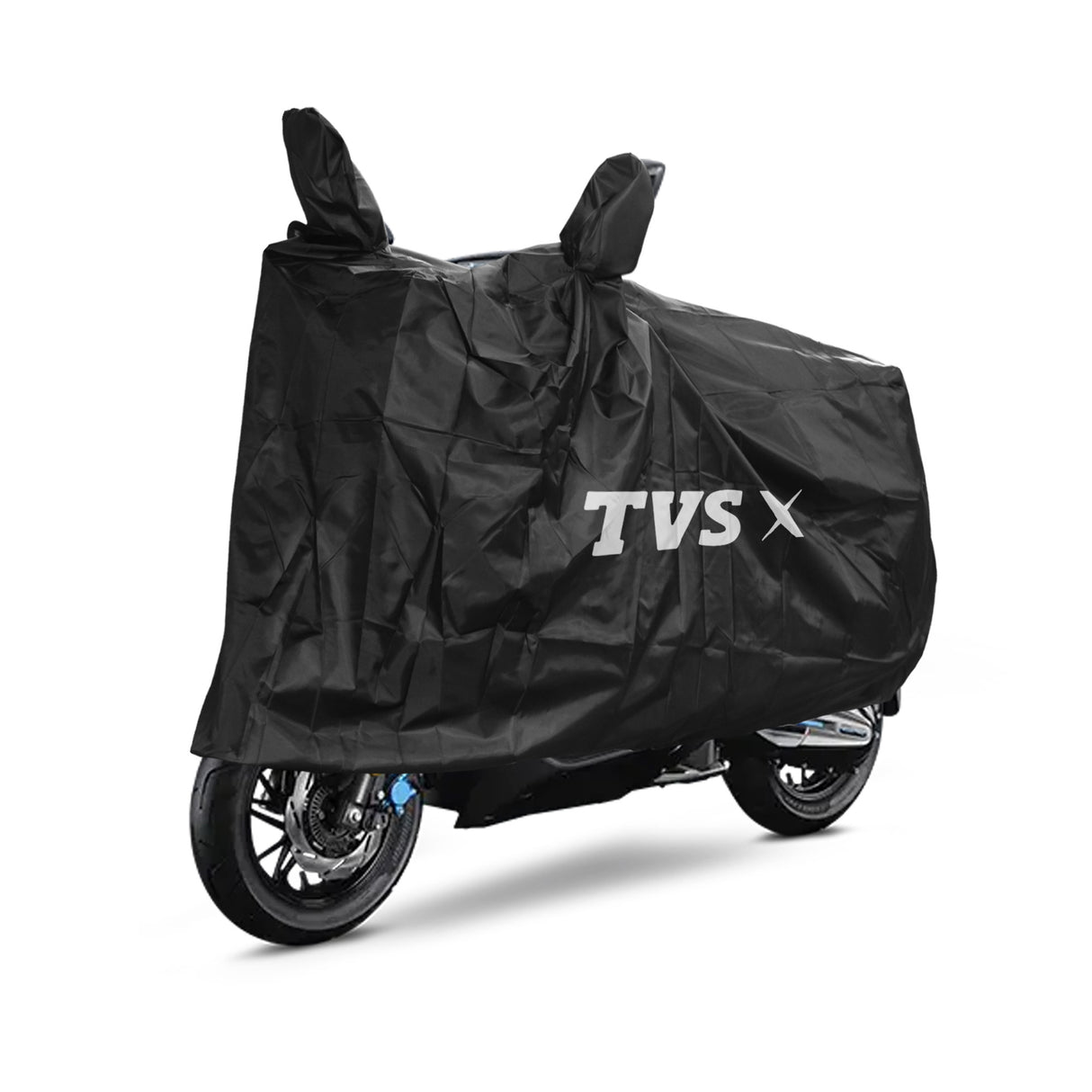 TVS X Vehicle Cover with Mirror Pocket | Rubberised Black | All-Weather Protection