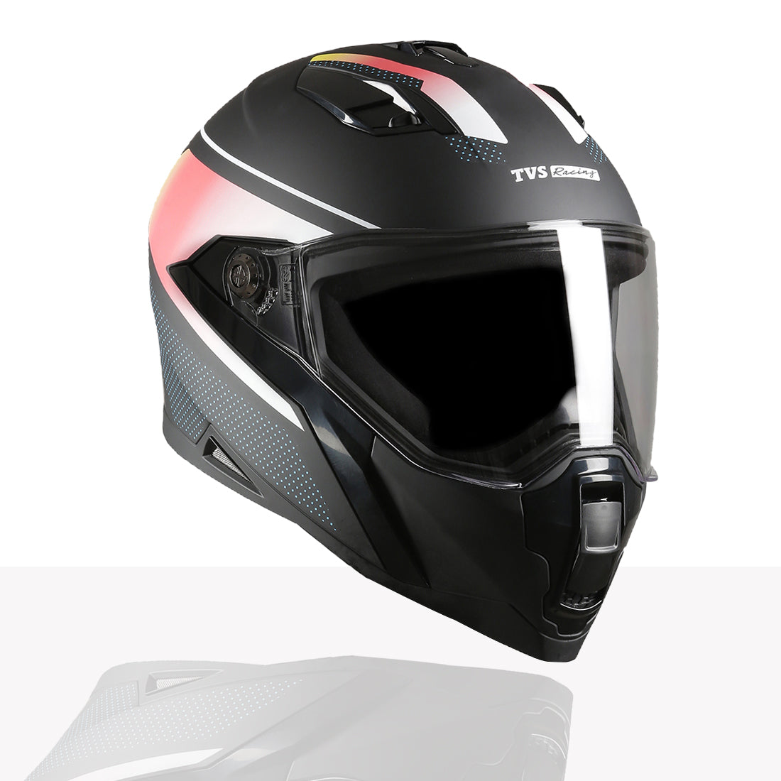 TVS Racing Anti Matter Full Face Helmet for Bike & Motorcycle Riders-DOT & ISI Certified-Lightweight ABS Shell, UV Resistant-Ventilated Comfort Liner, Quick-Release Visor & Chin Strap