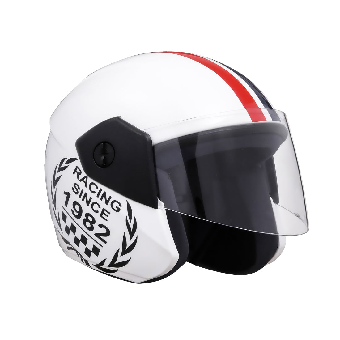 TVS Racing Kids Half Face Helmet, Color: White - ISI Certified