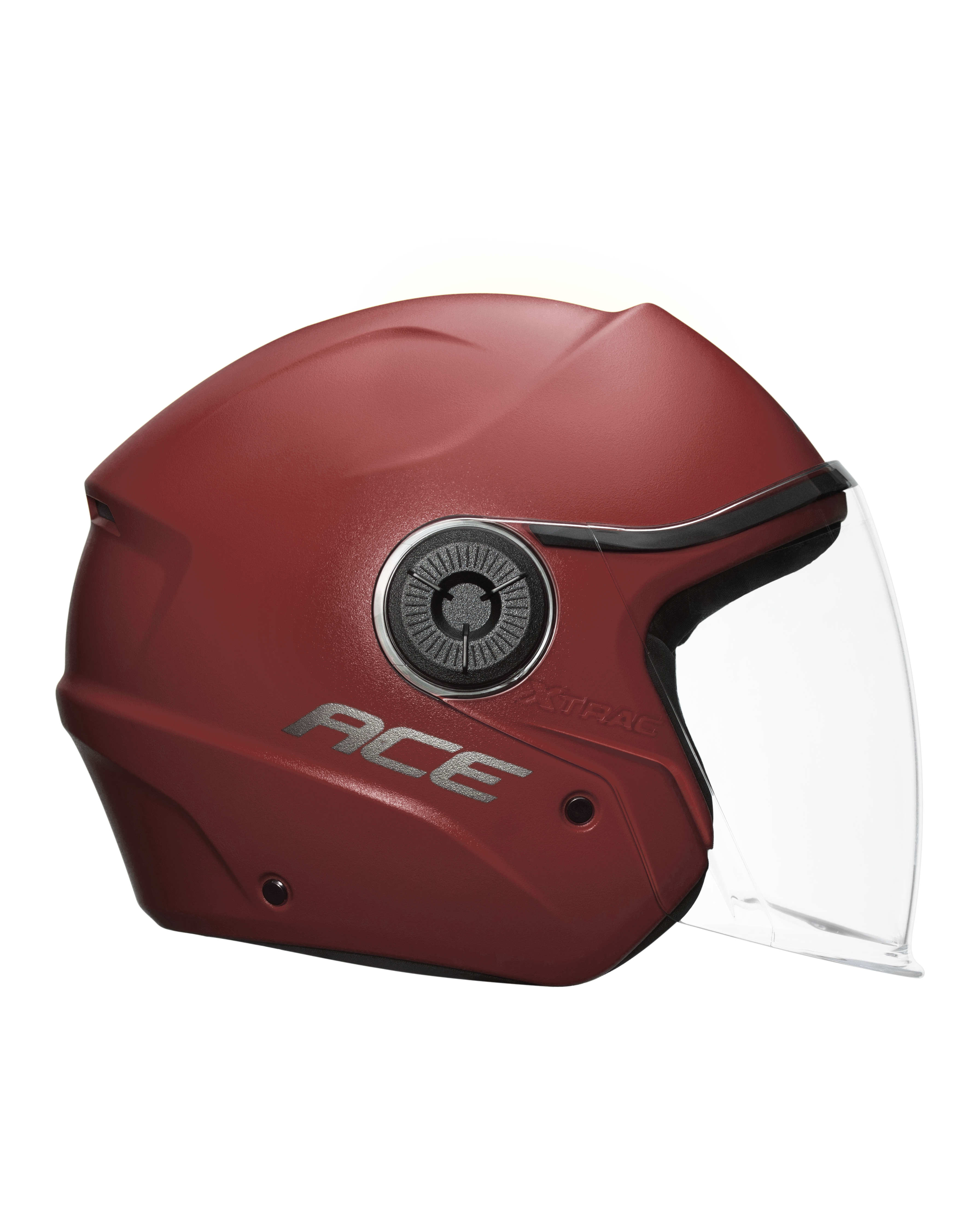 Xtrac Ace Open Face Helmet – ISI Certified Half Face Bike Helmet with ABS Shell, Clear Visor & Comfortable Padding