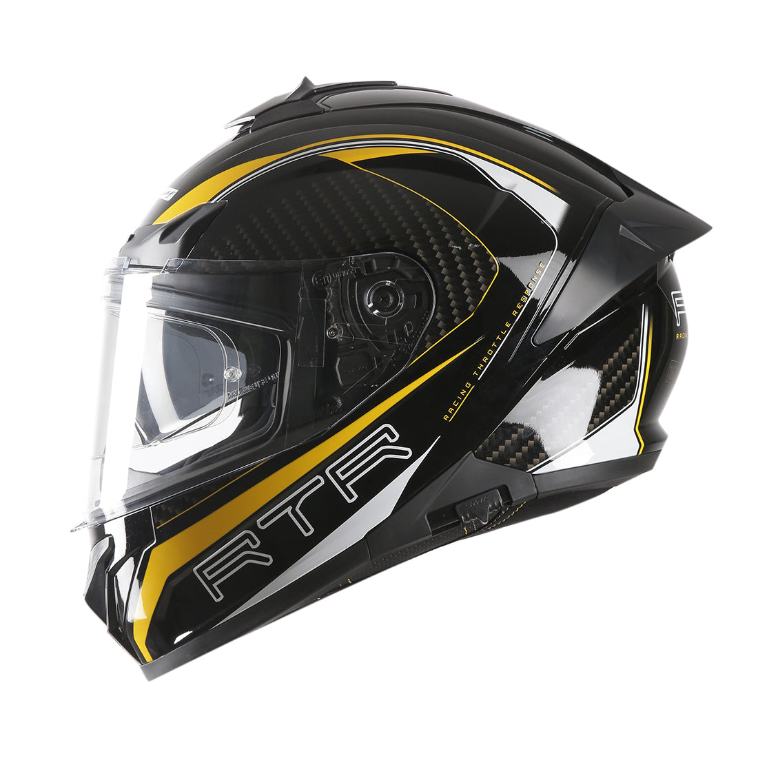 TVS Racing Hurricane Series Full Face Dual Visor Helmet for Men | Premium Bike Helmets with ABS Shell, UV Paint | Quick Release System | Aerodynamic Design | ECE, DOT & ISI Certified (Yellow)