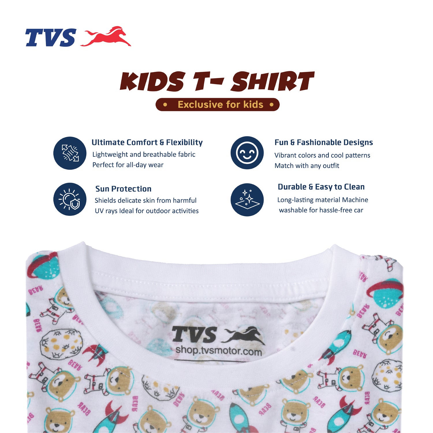 TVS Kids T-shirt - Soft, Comfortable, and Perfect for Playtime