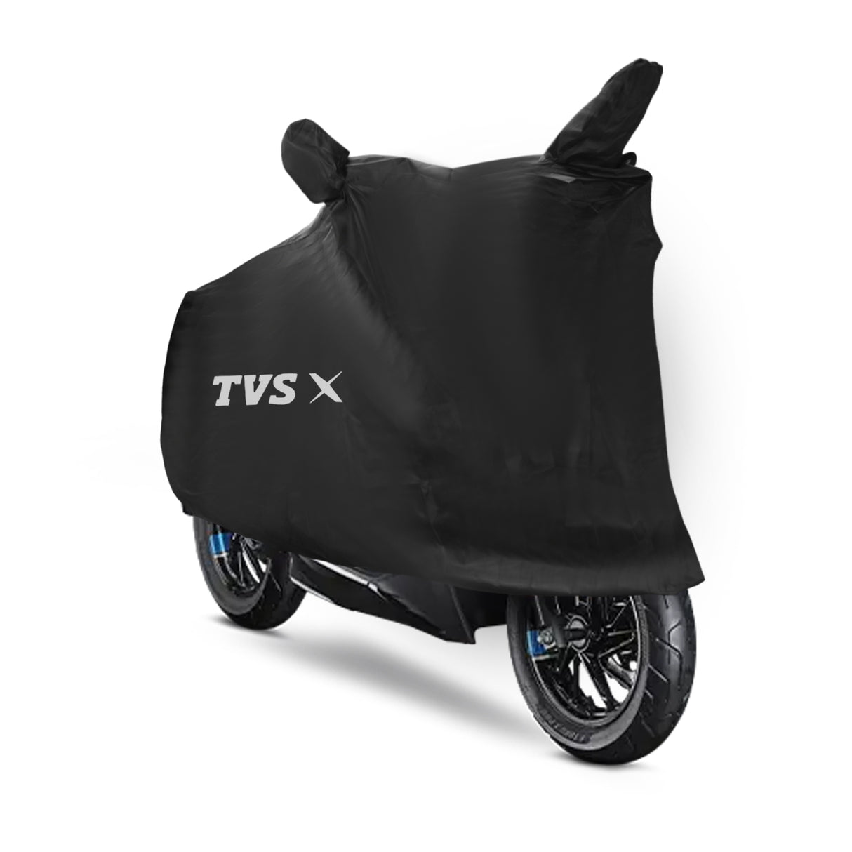 TVS X Vehicle Cover with Mirror Pocket | Rubberised Black | All-Weather Protection