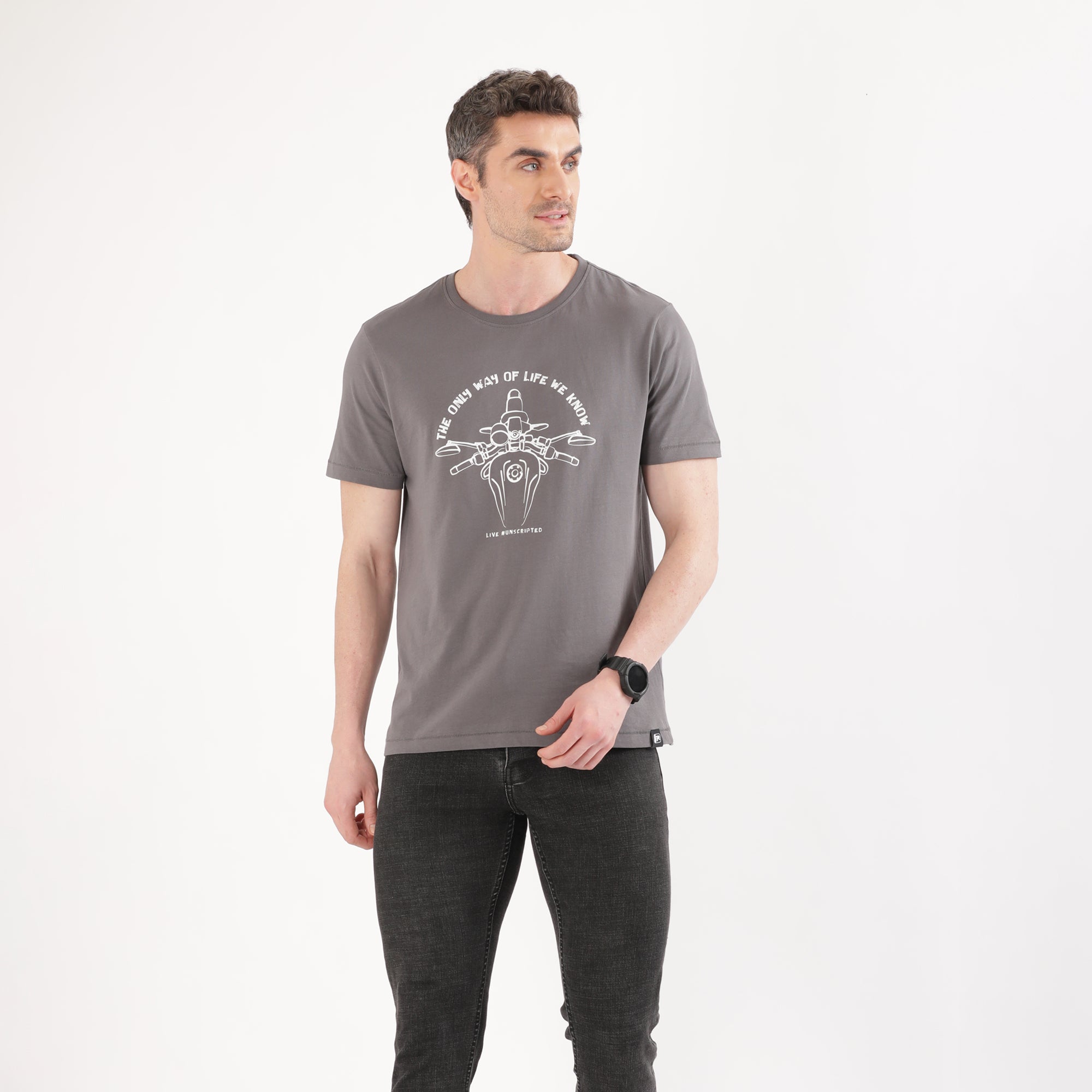 TVS Originals Collection Crew Neck T-Shirt – Bold Street Style, 100% Pure Cotton, Ultra-Soft Comfort, Breathable Anti-Odor Fabric, Skin-Friendly & Long-Lasting Durability for Riders